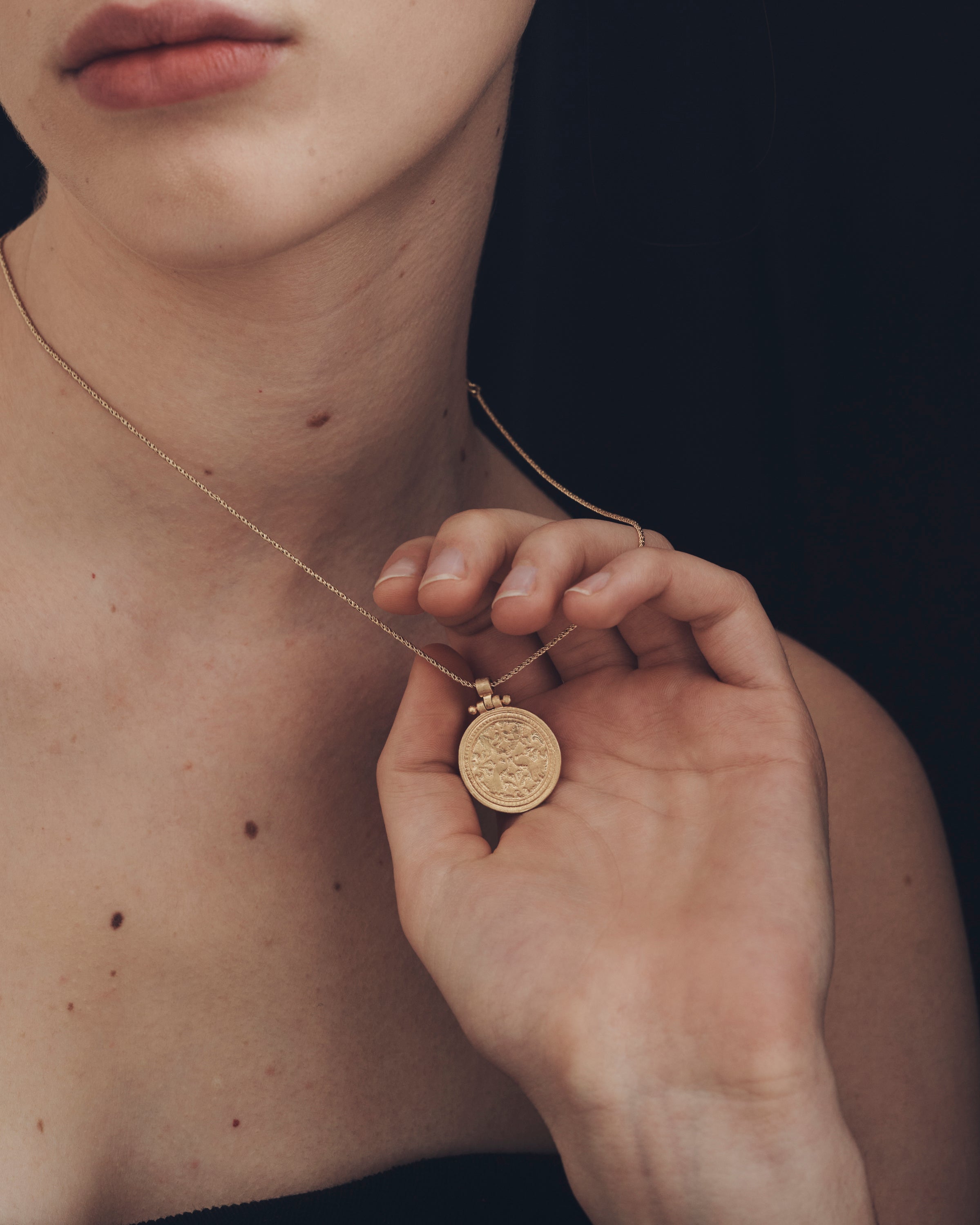 Peacock Necklace Gold Vermeil