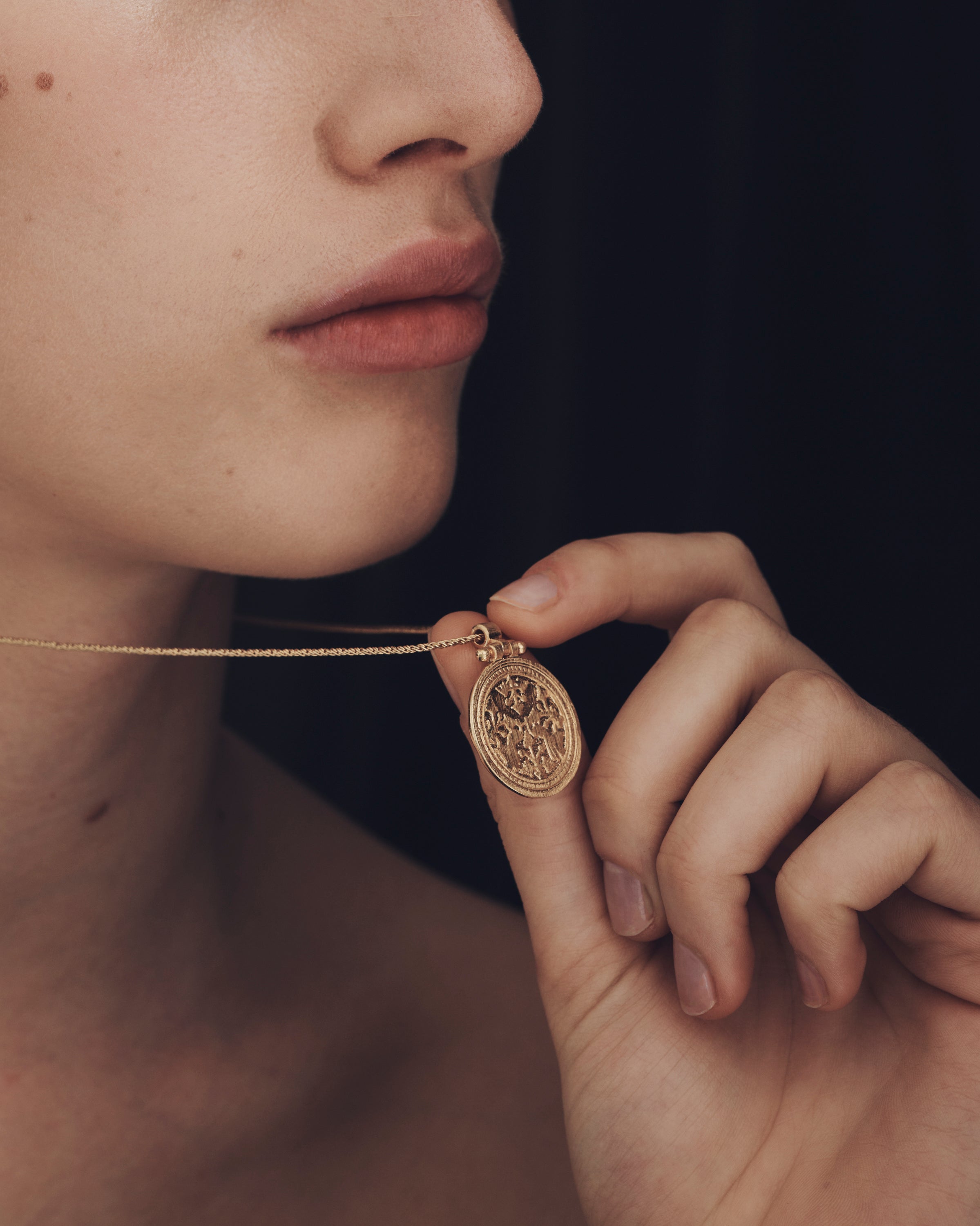 Peacock Necklace Gold Vermeil