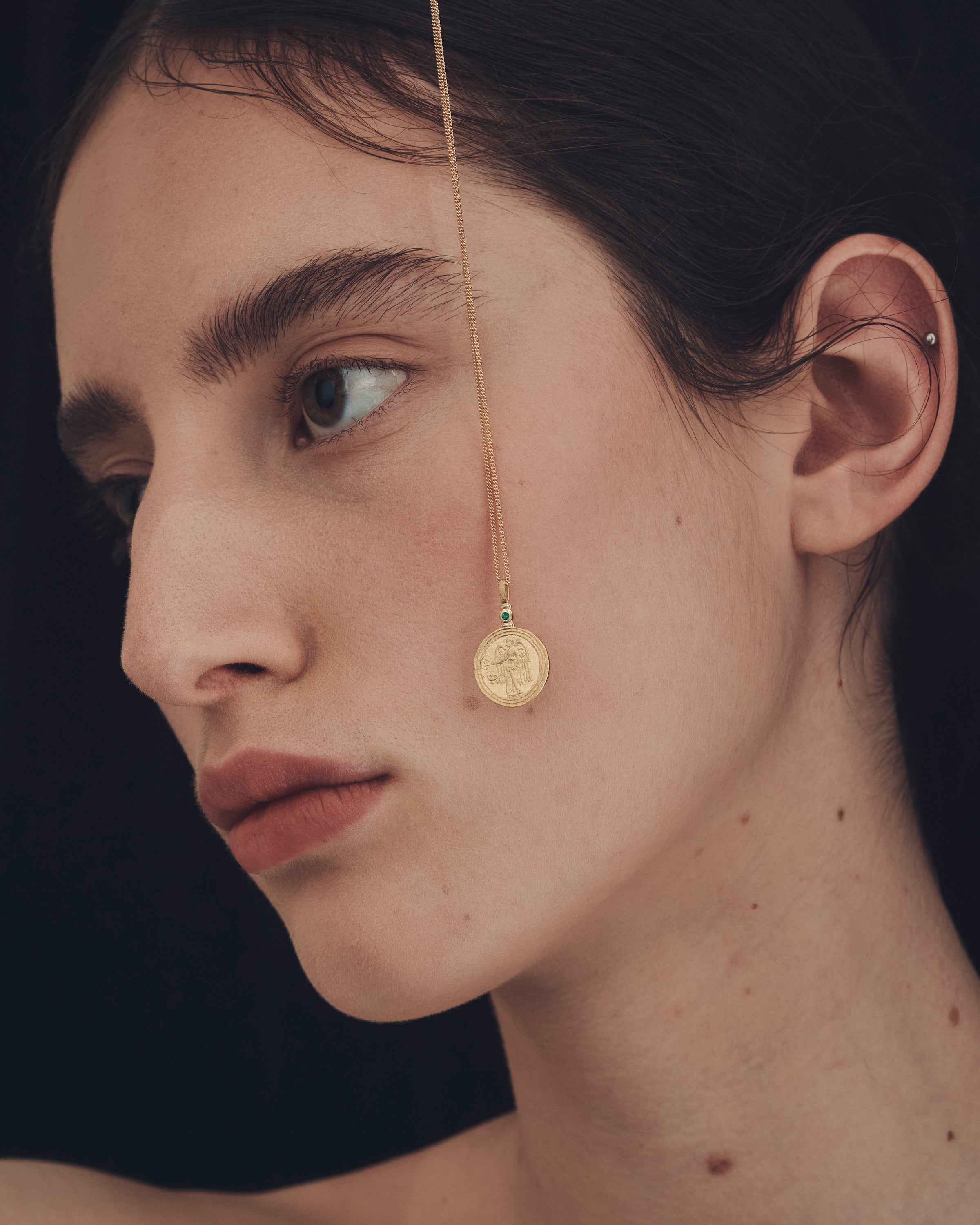 Serafina Coin Necklace Gold Vermeil