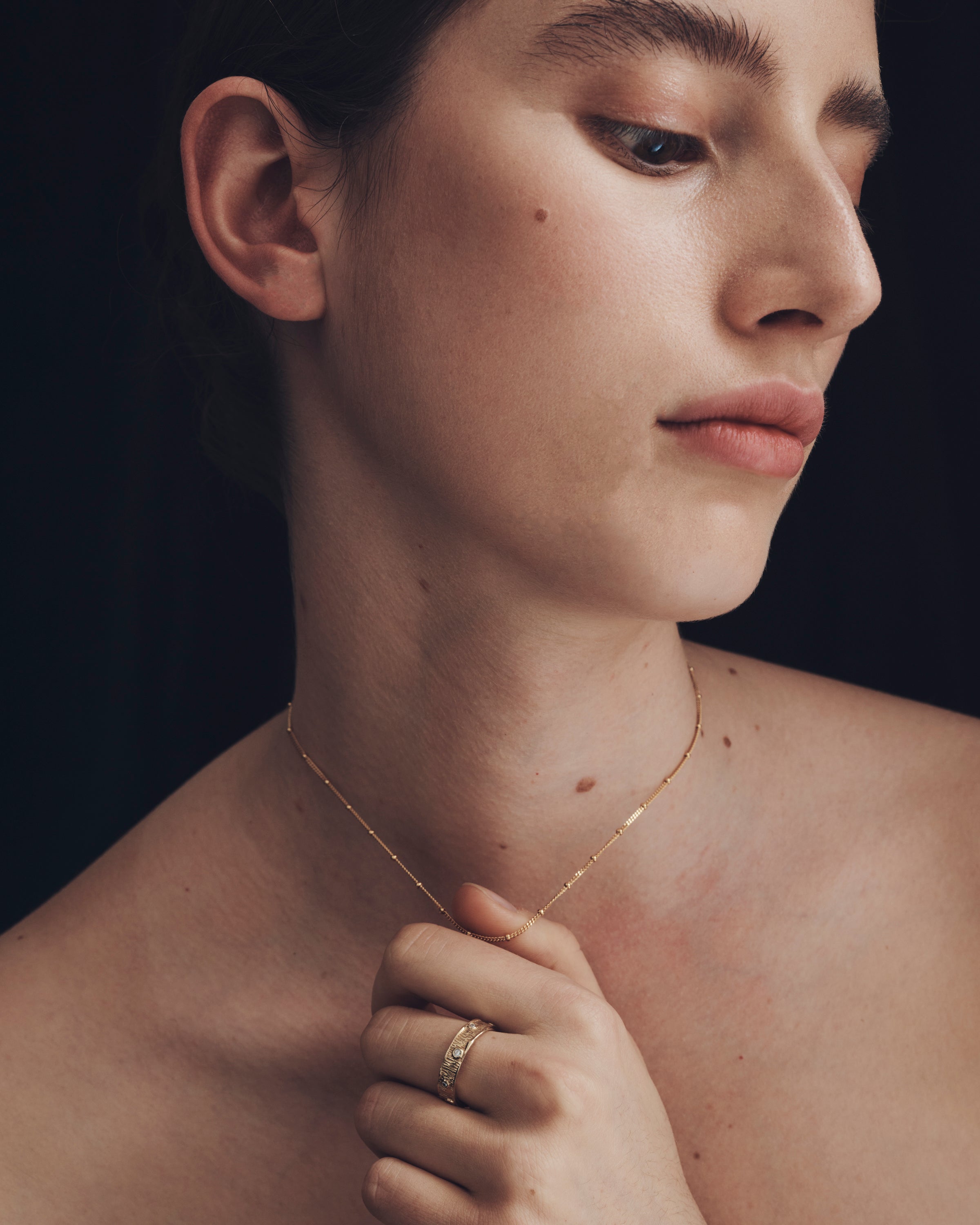 Fine Choker Chain Necklace Gold Vermeil