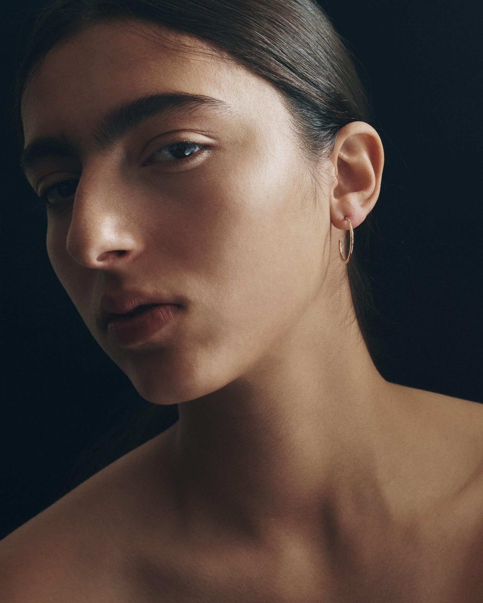 Relic Hoop Earrings Solid Gold