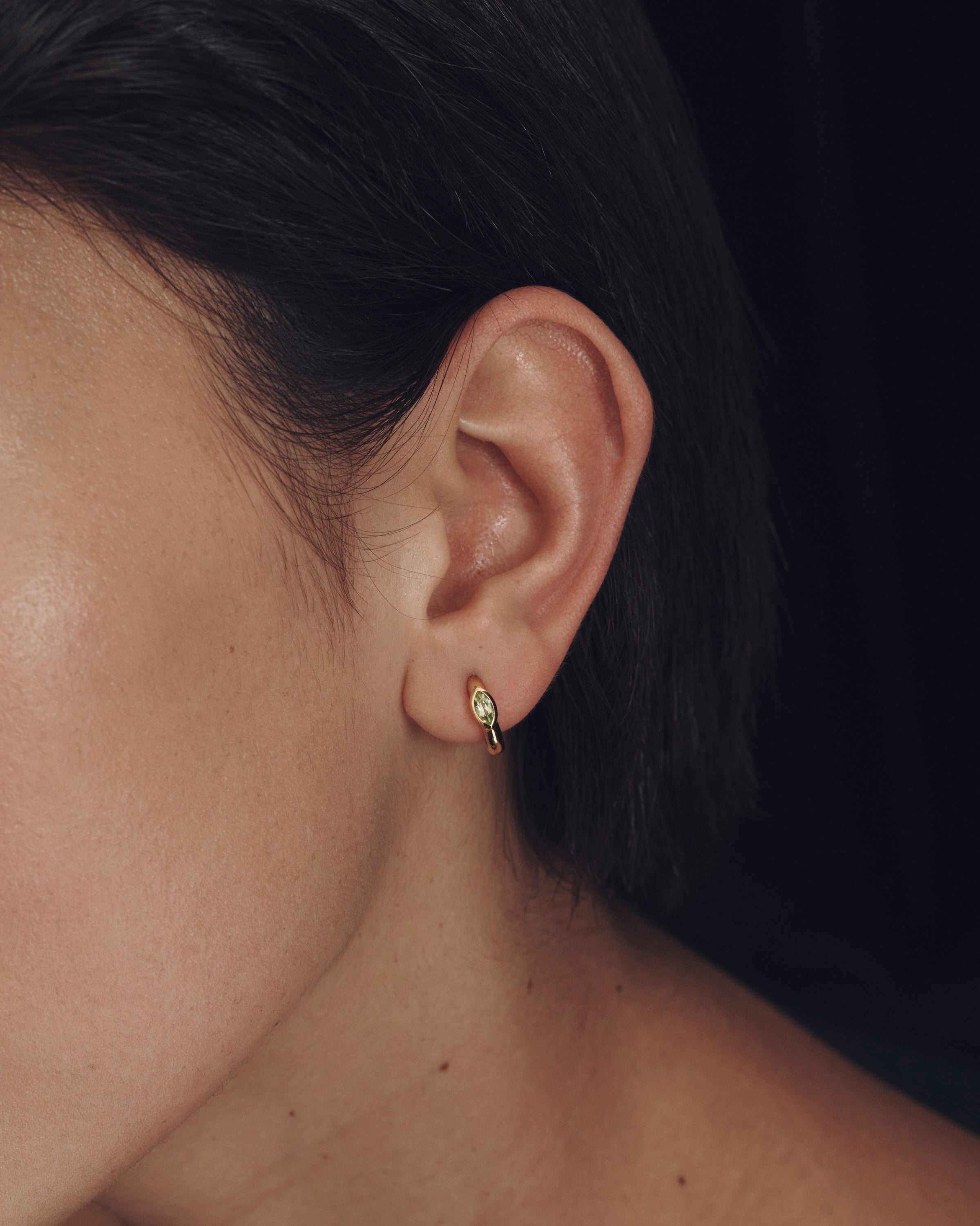 Chrysalis Earrings Peridot Gold Vermeil