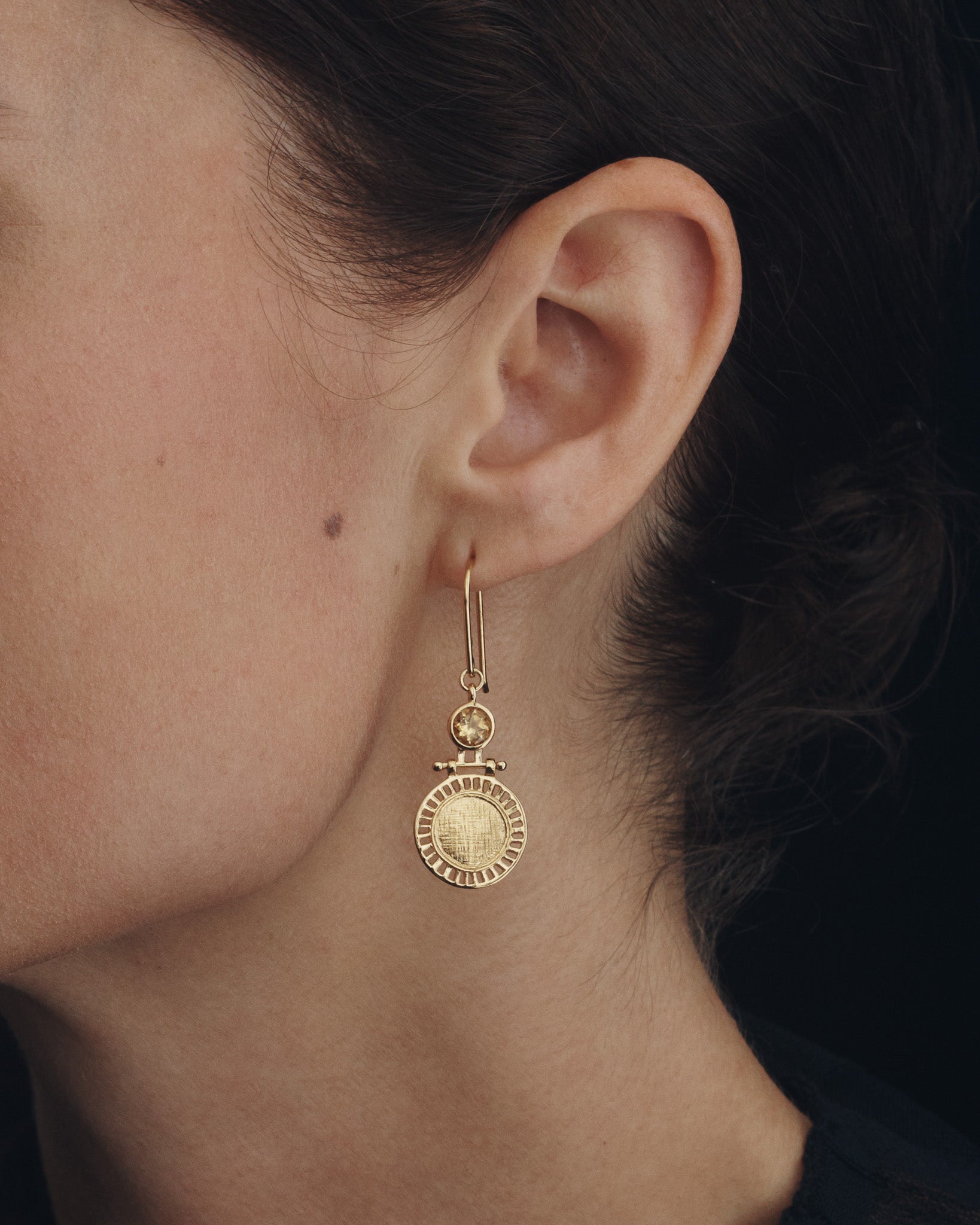 Solar Earrings Gold Vermeil