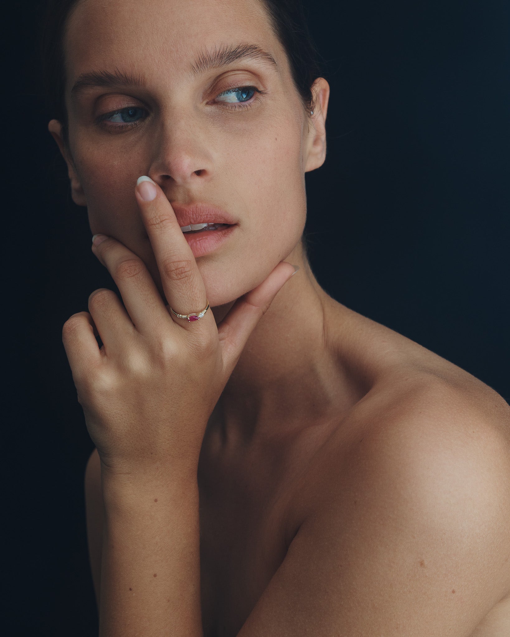 Jasmine Ring Ruby Diamond Solid Gold