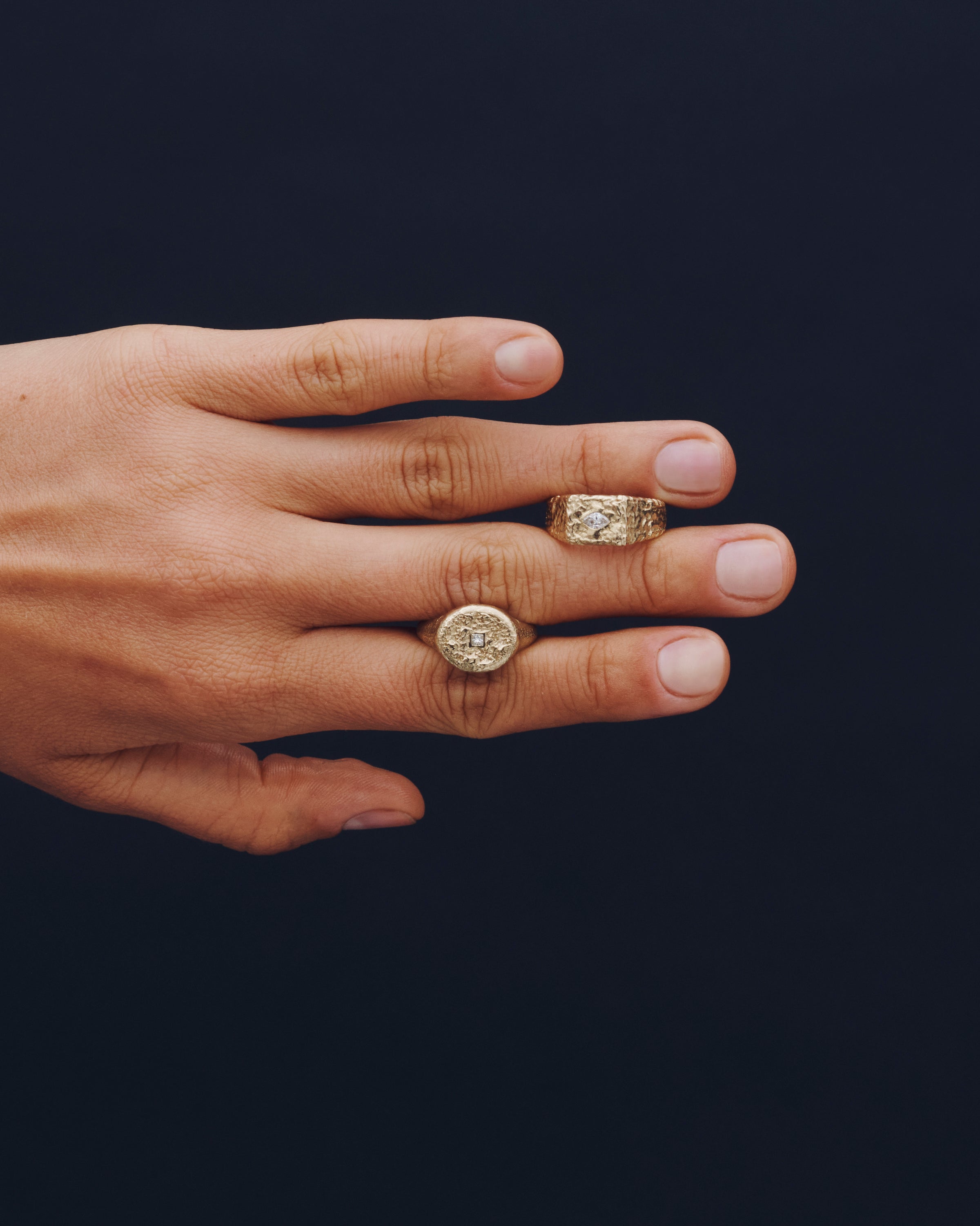 Mosaic Ring Square Diamond Solid Gold