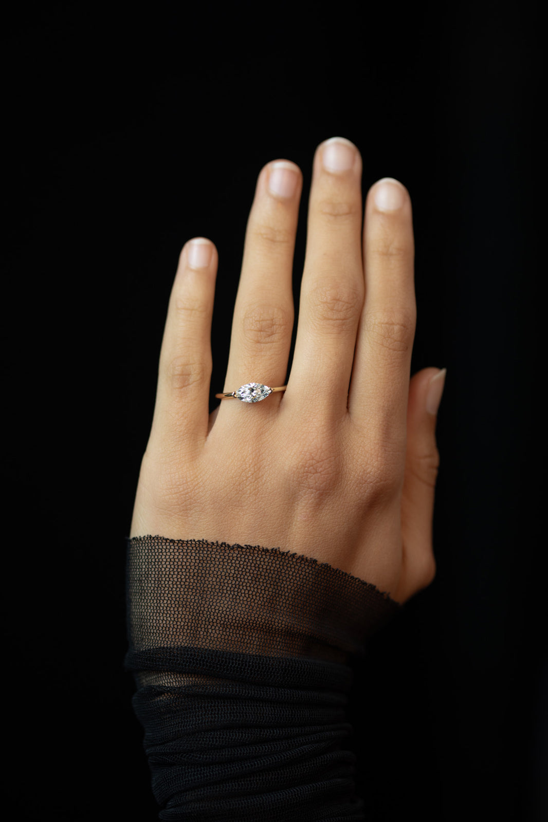 Adama Marquise Ring Solitaire Diamond Solid Gold