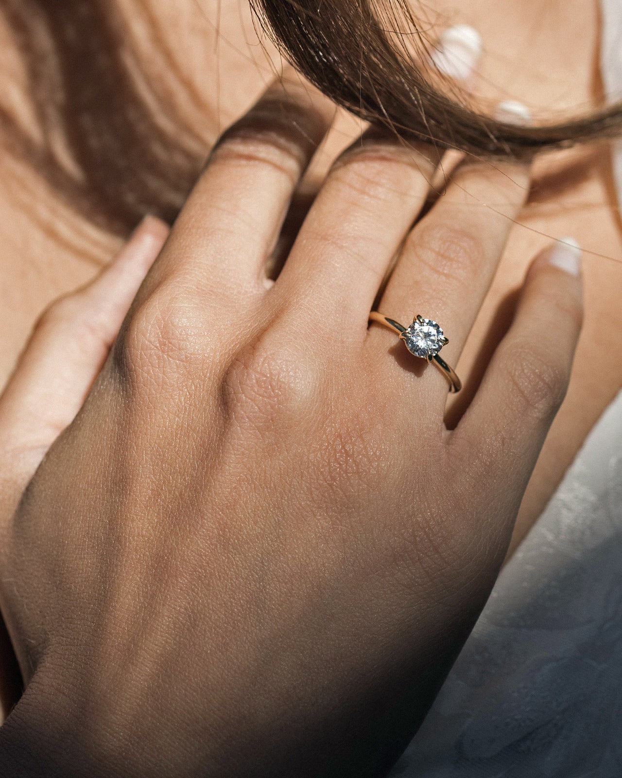 Adama Round Ring Solitaire 1ct Diamond Solid Gold