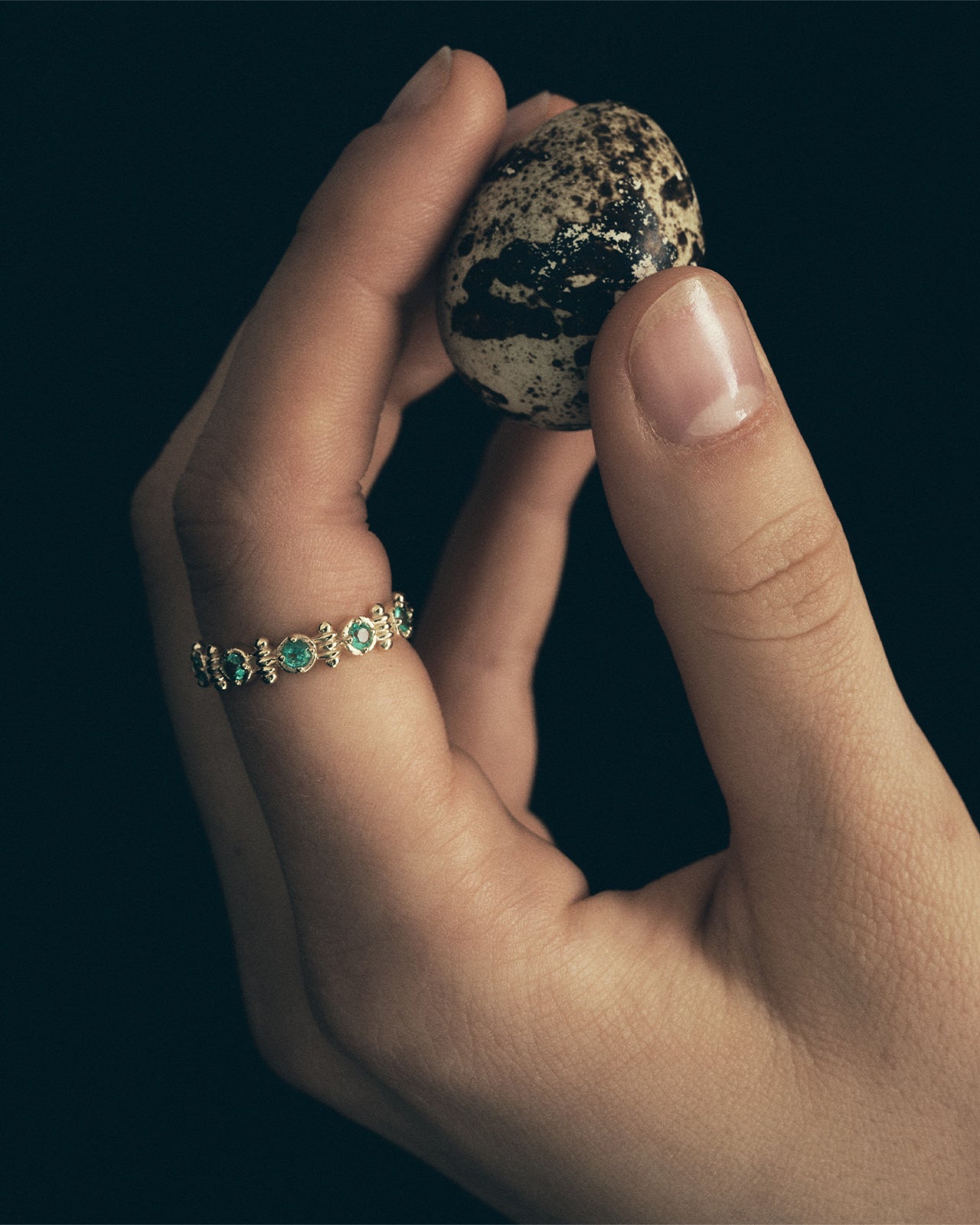 Asteria Eternity Emerald Ring Solid Gold