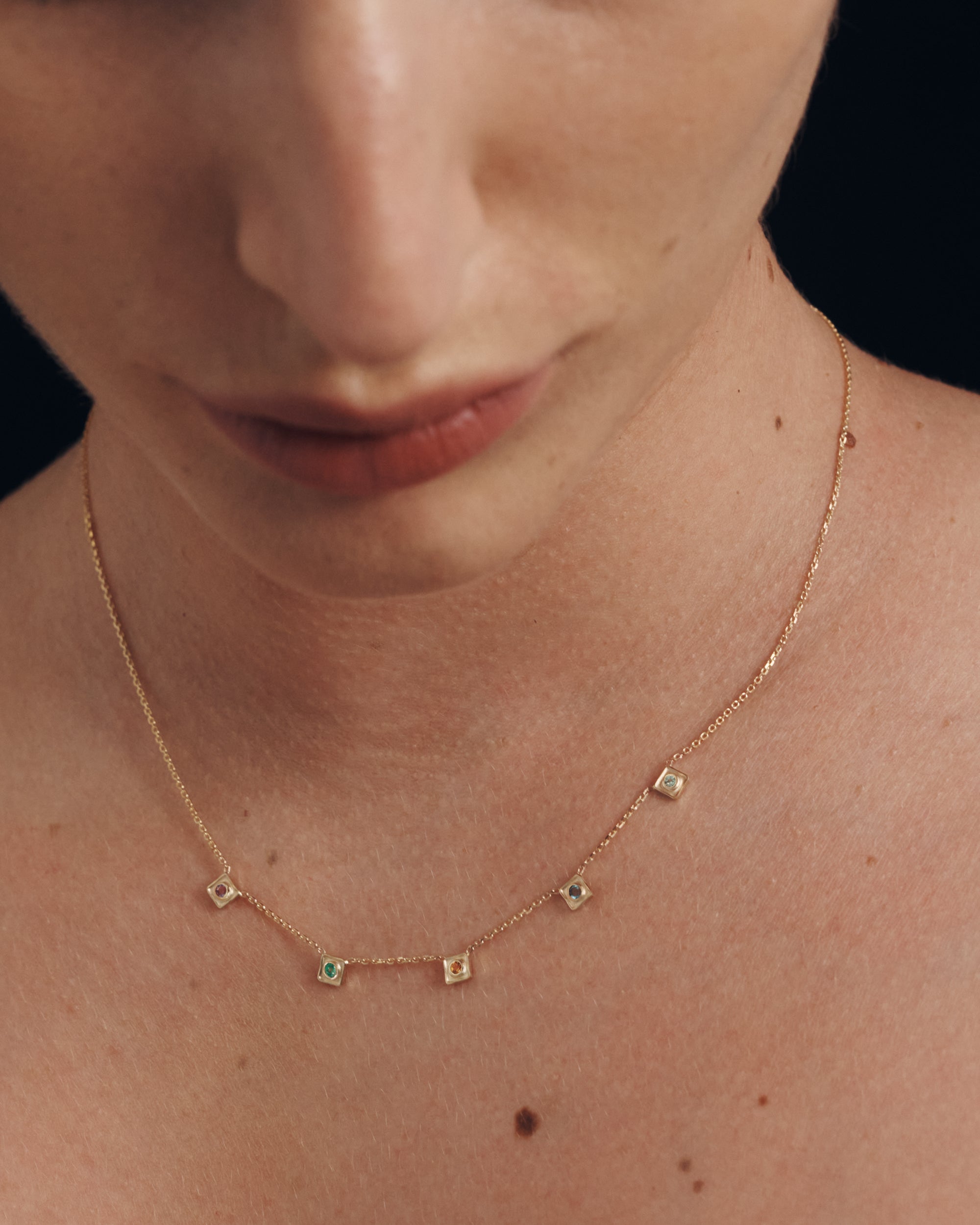 Florence Birthstone Necklace 14K Solid Gold