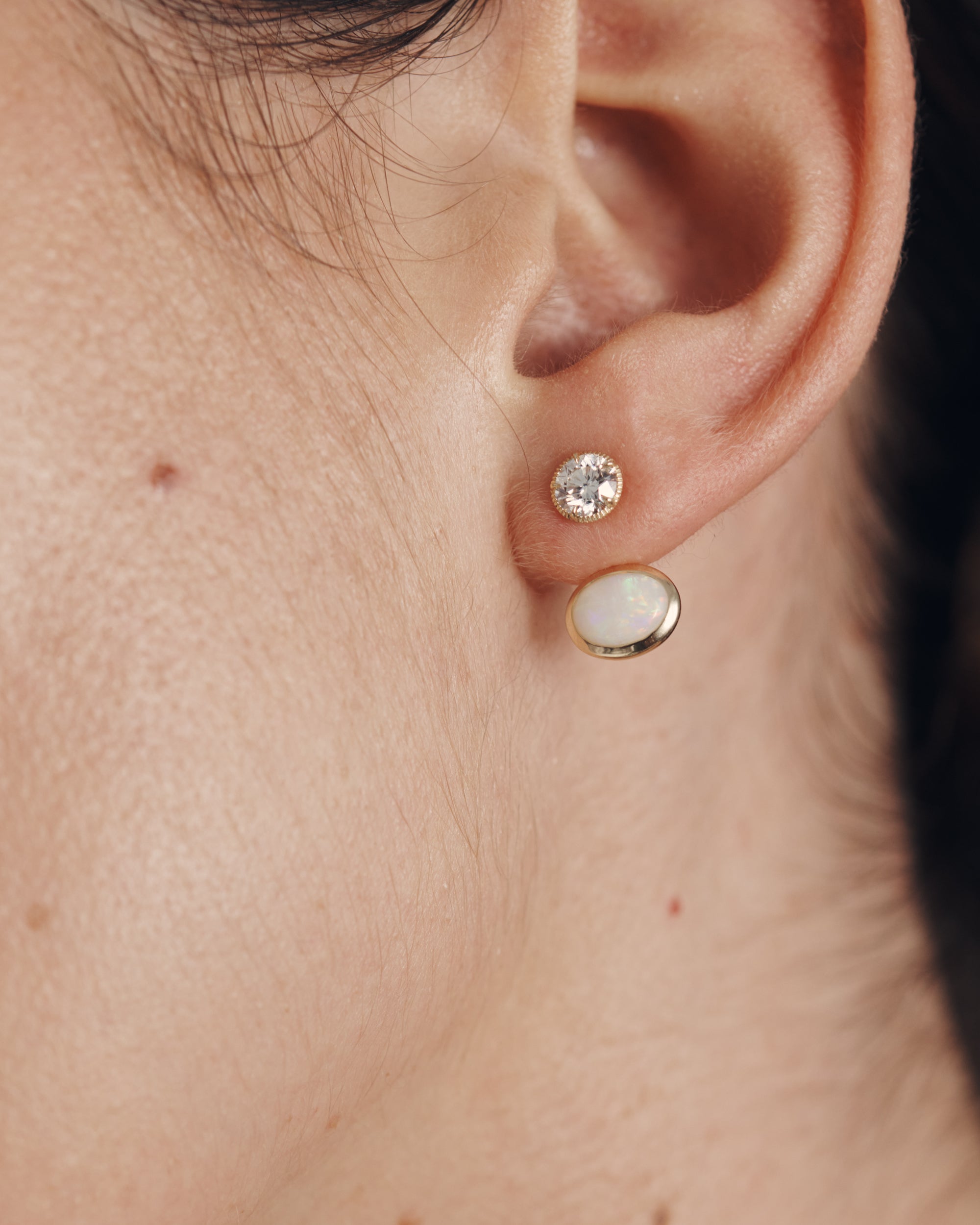 Orbit Opal Ear Jacket Solid Gold