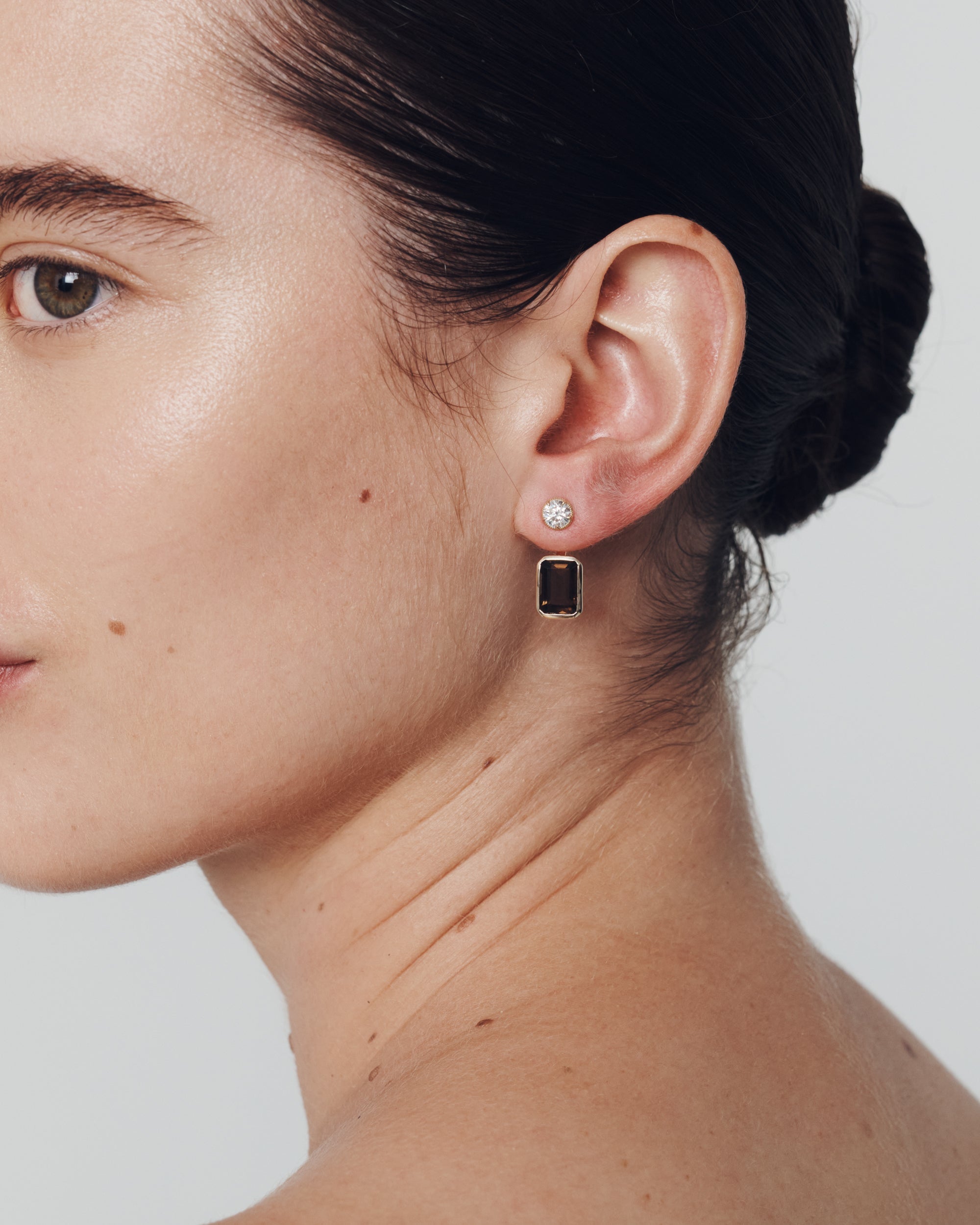 Orbit Quartz Ear Jacket Solid Gold