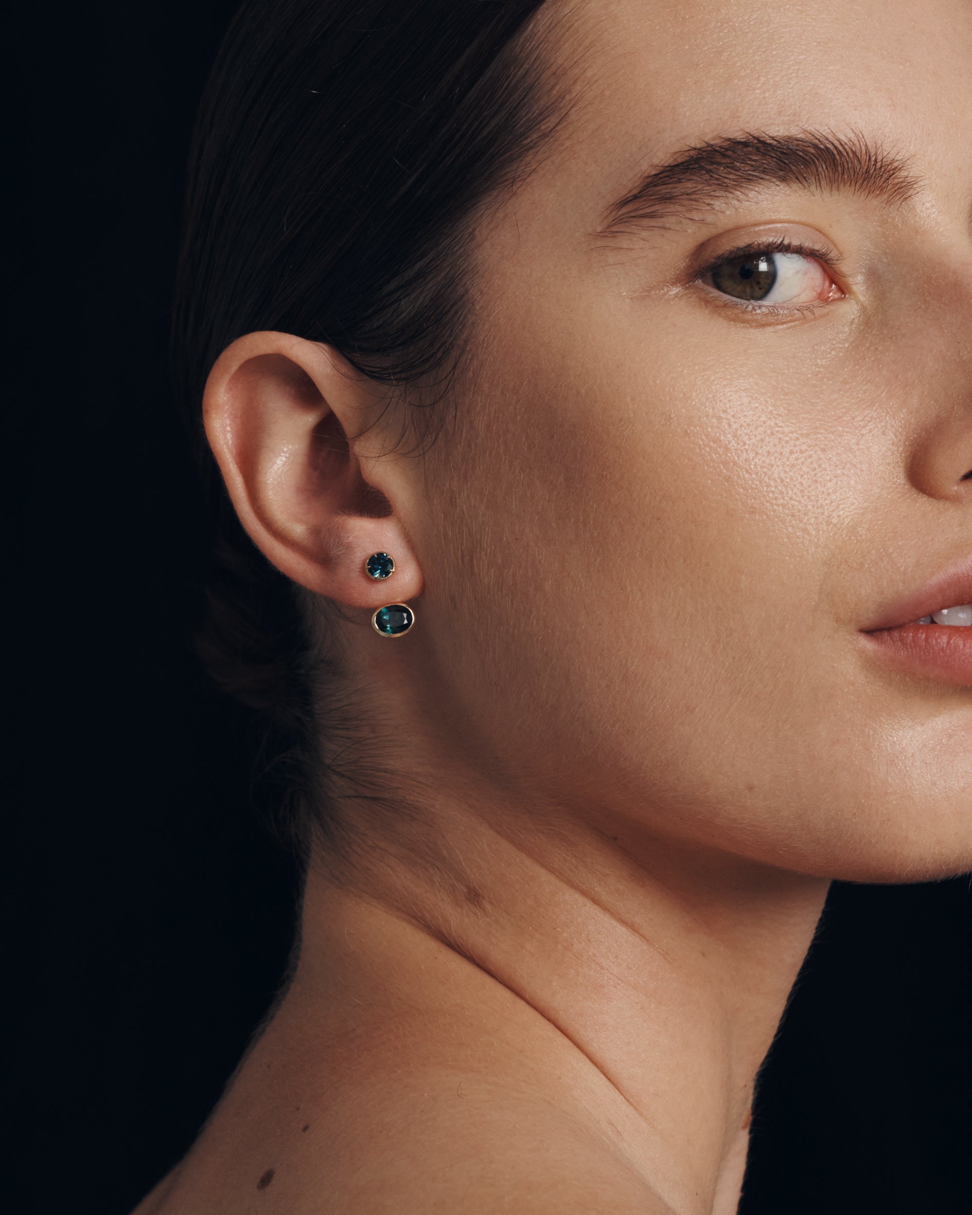 Orbit Sapphire Ear Jacket Solid Gold