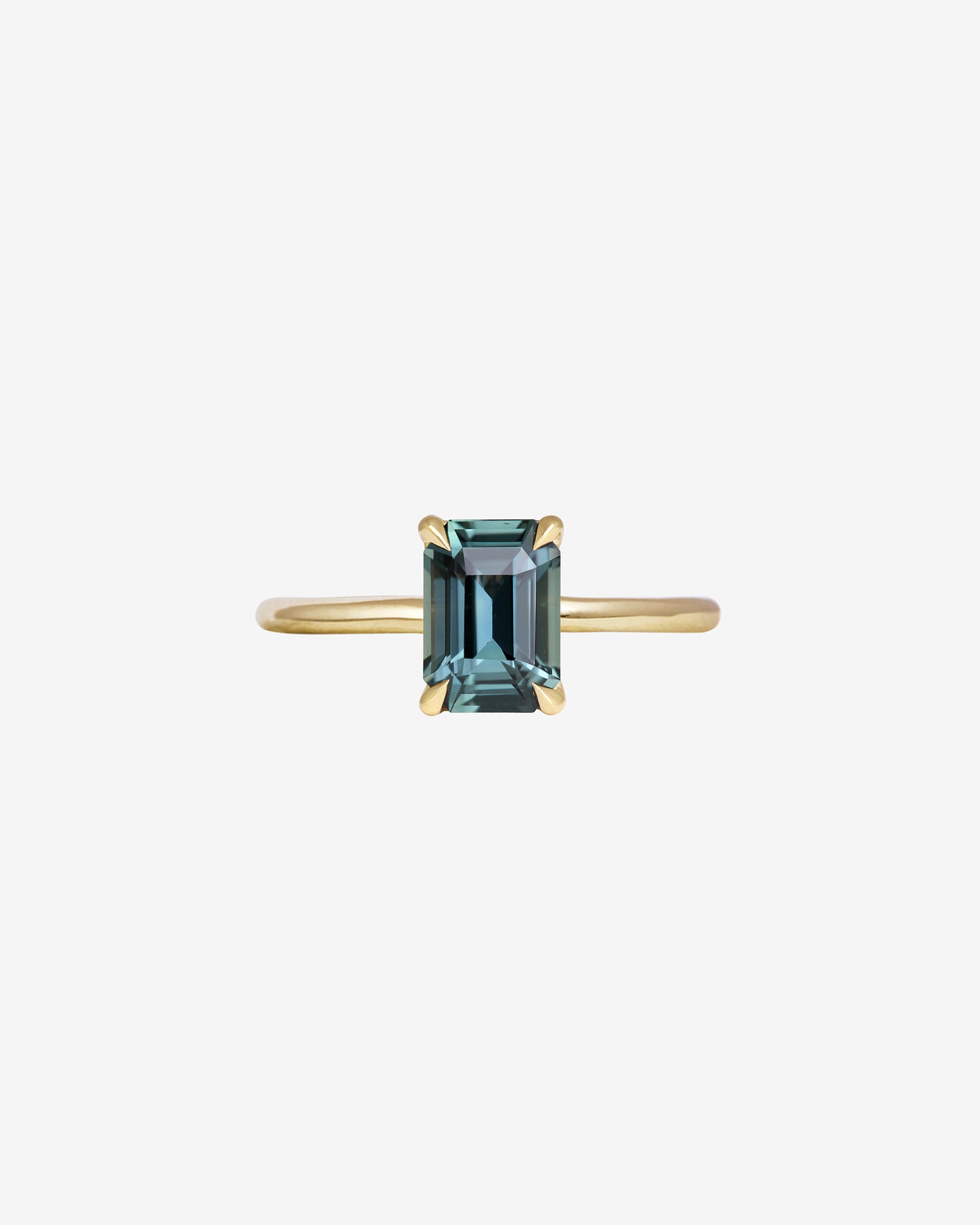 Adama Emerald Cut Ring Solitaire 1.58ct Green Sapphire Solid Gold