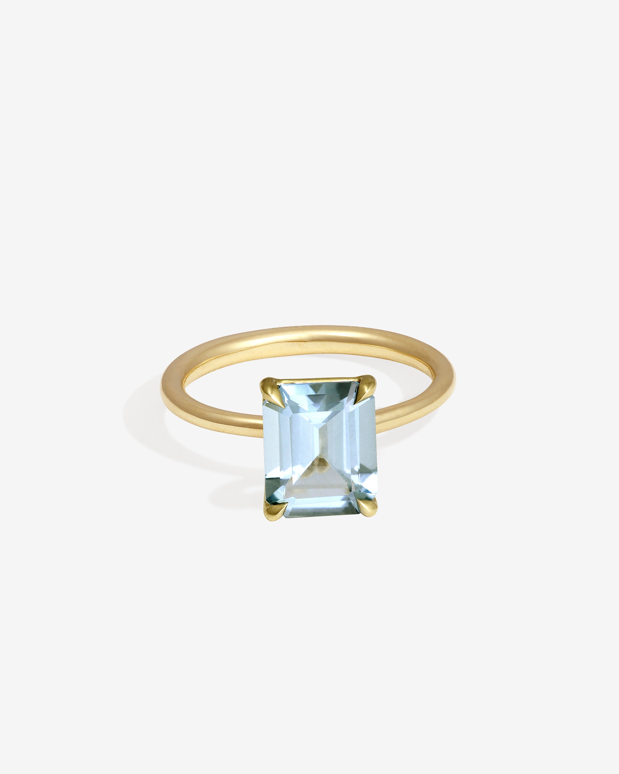 Adama Emerald Cut Ring Solitaire 2.72ct Blue Topaz Solid Gold