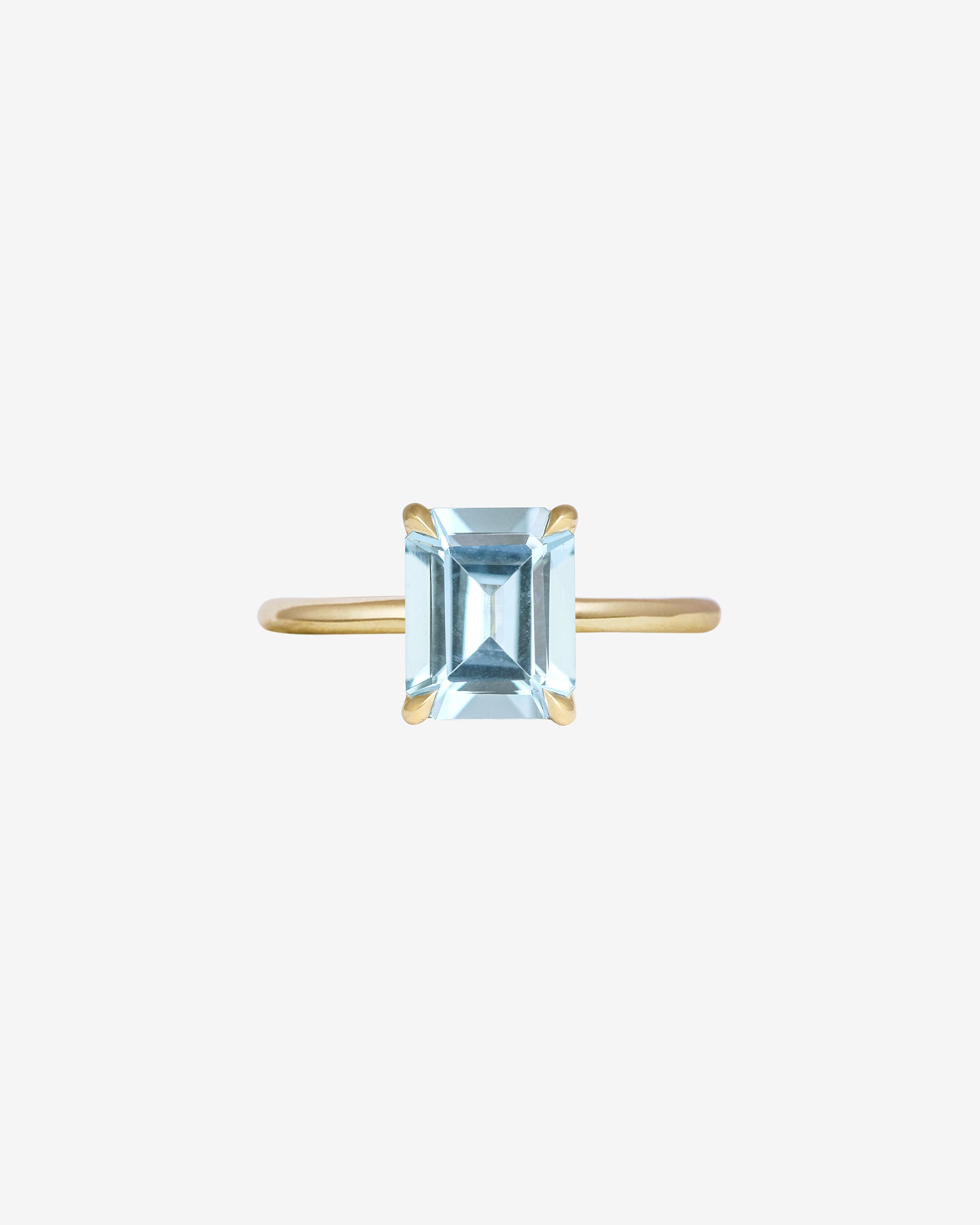 Adama Emerald Cut Ring Solitaire 2.72ct Blue Topaz Solid Gold