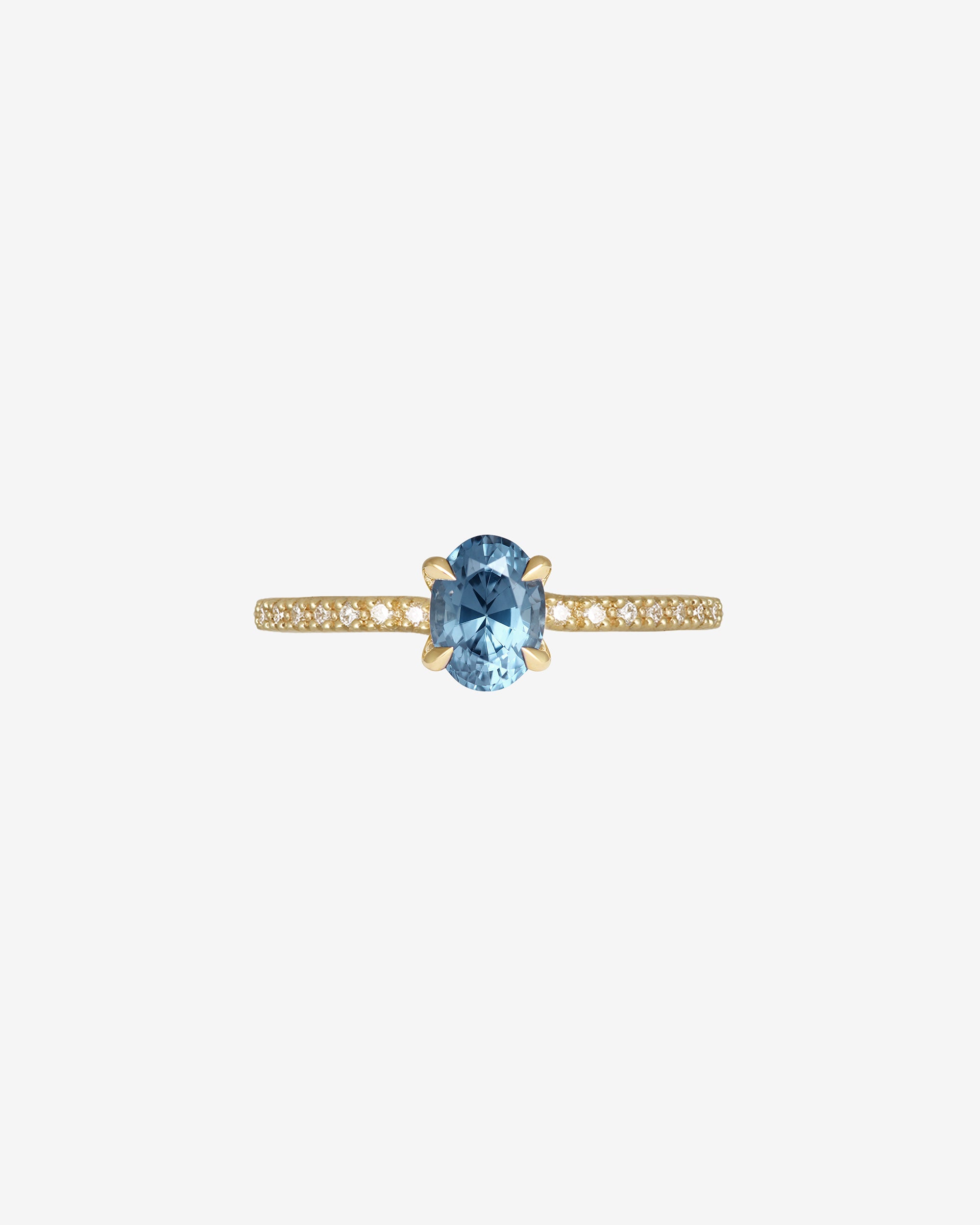 Adama Oval Ring 0.89ct Blue Spinel Diamond Solid Gold
