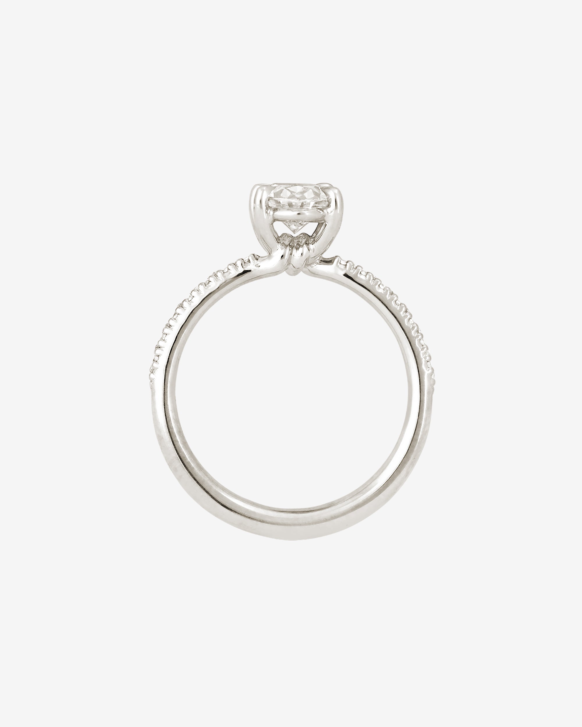 Adama Oval Ring Diamond Platinum