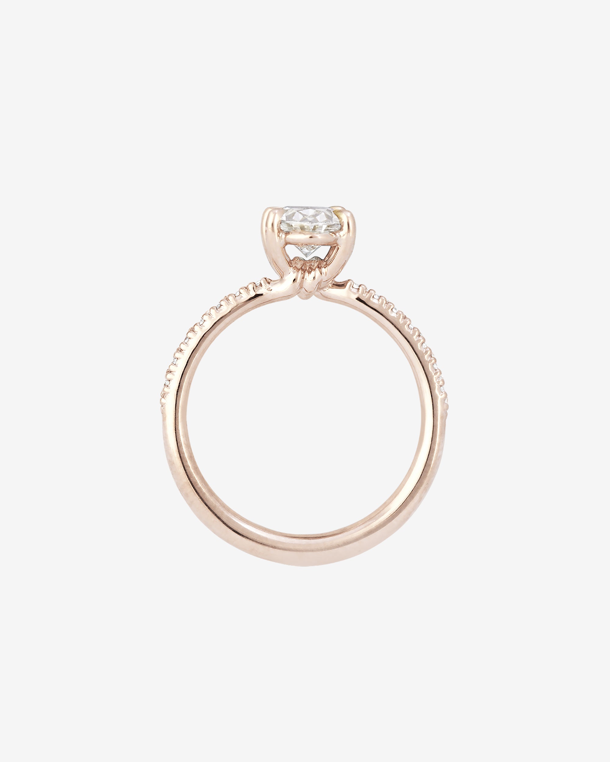 Adama Oval Ring Diamond Rose Gold