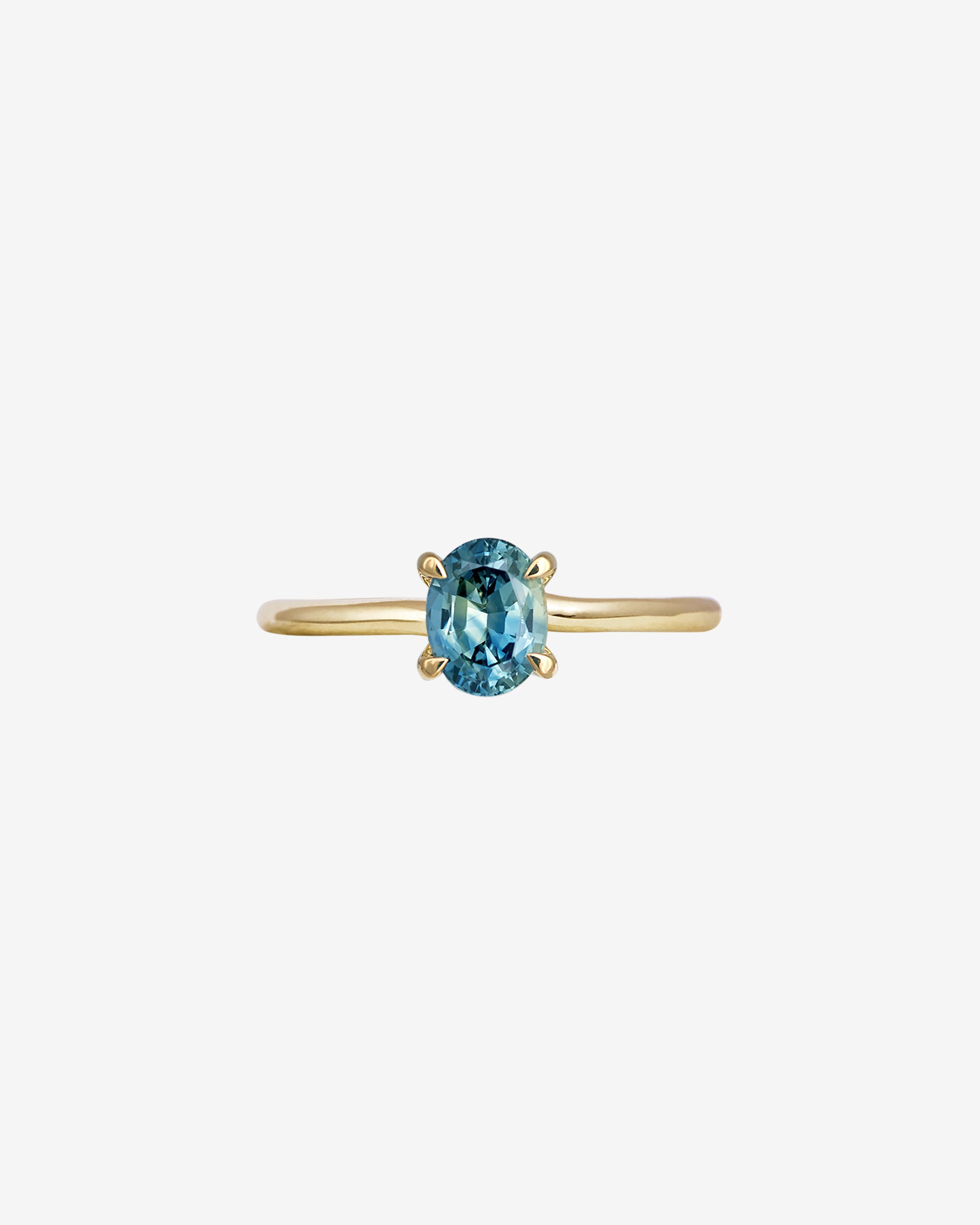 Adama Oval Ring Solitaire Blue Sapphire Solid Gold
