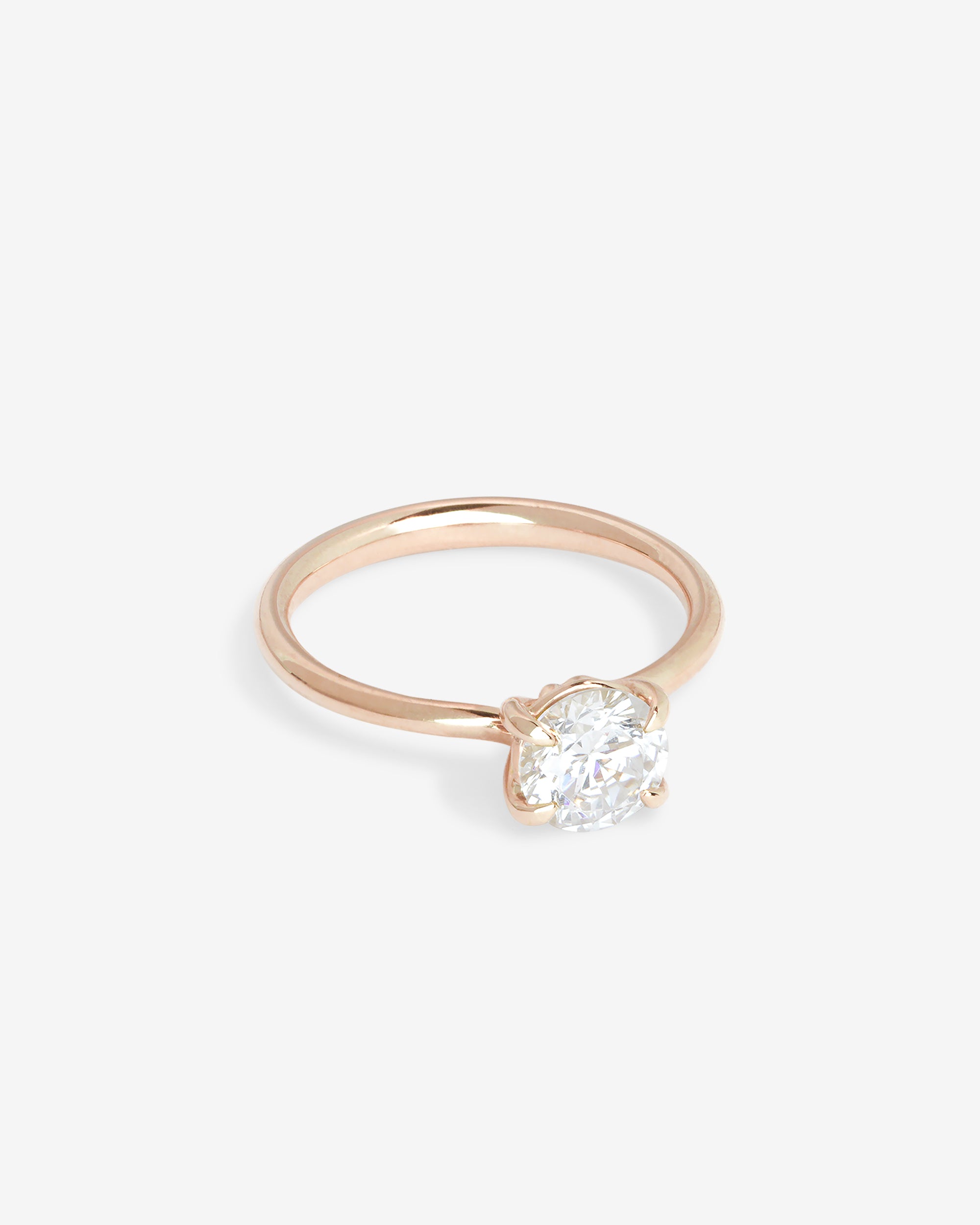 Adama Round Ring Solitaire Diamond Rose Gold