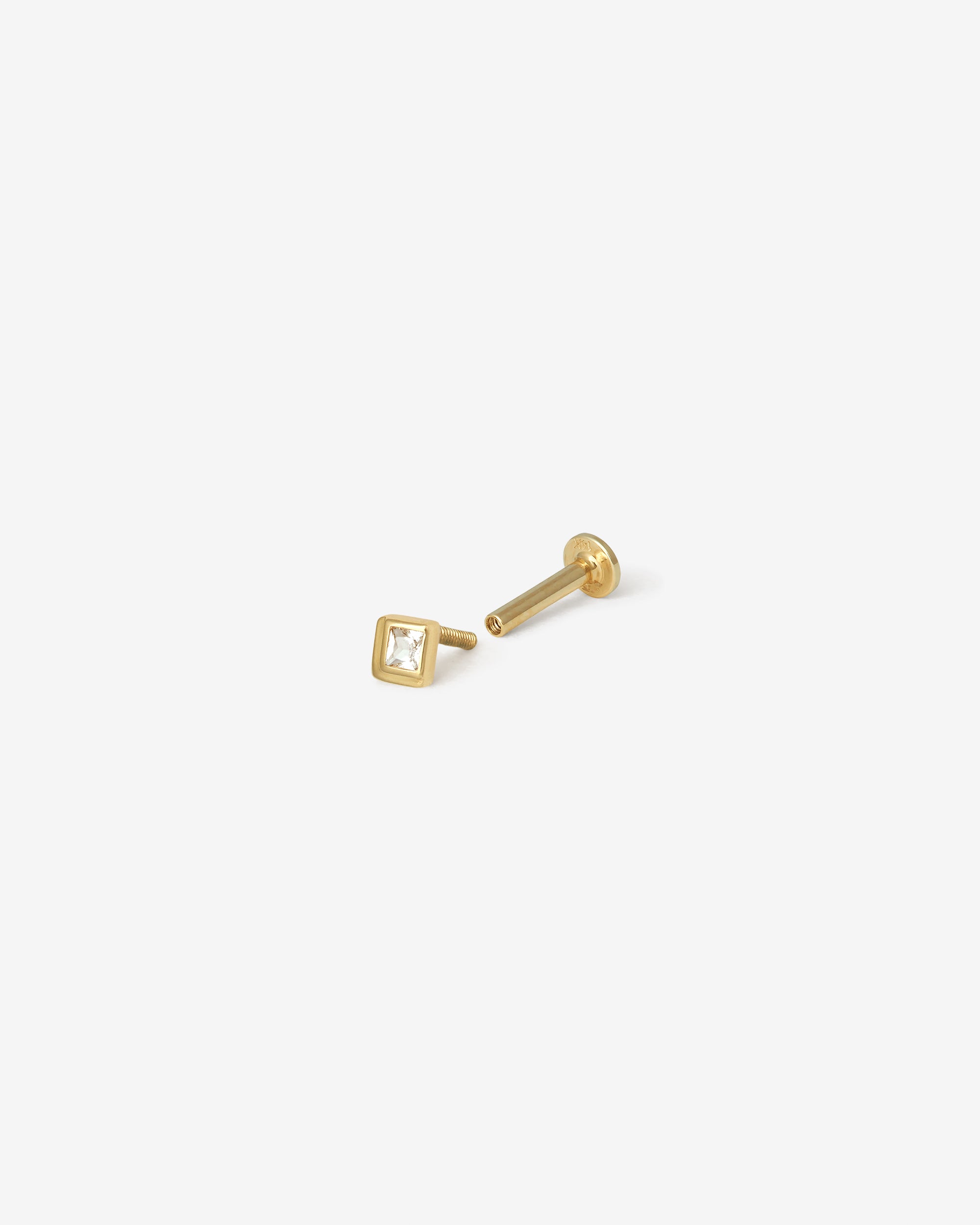 Aero Single Cartilage Earring White Topaz Solid Gold