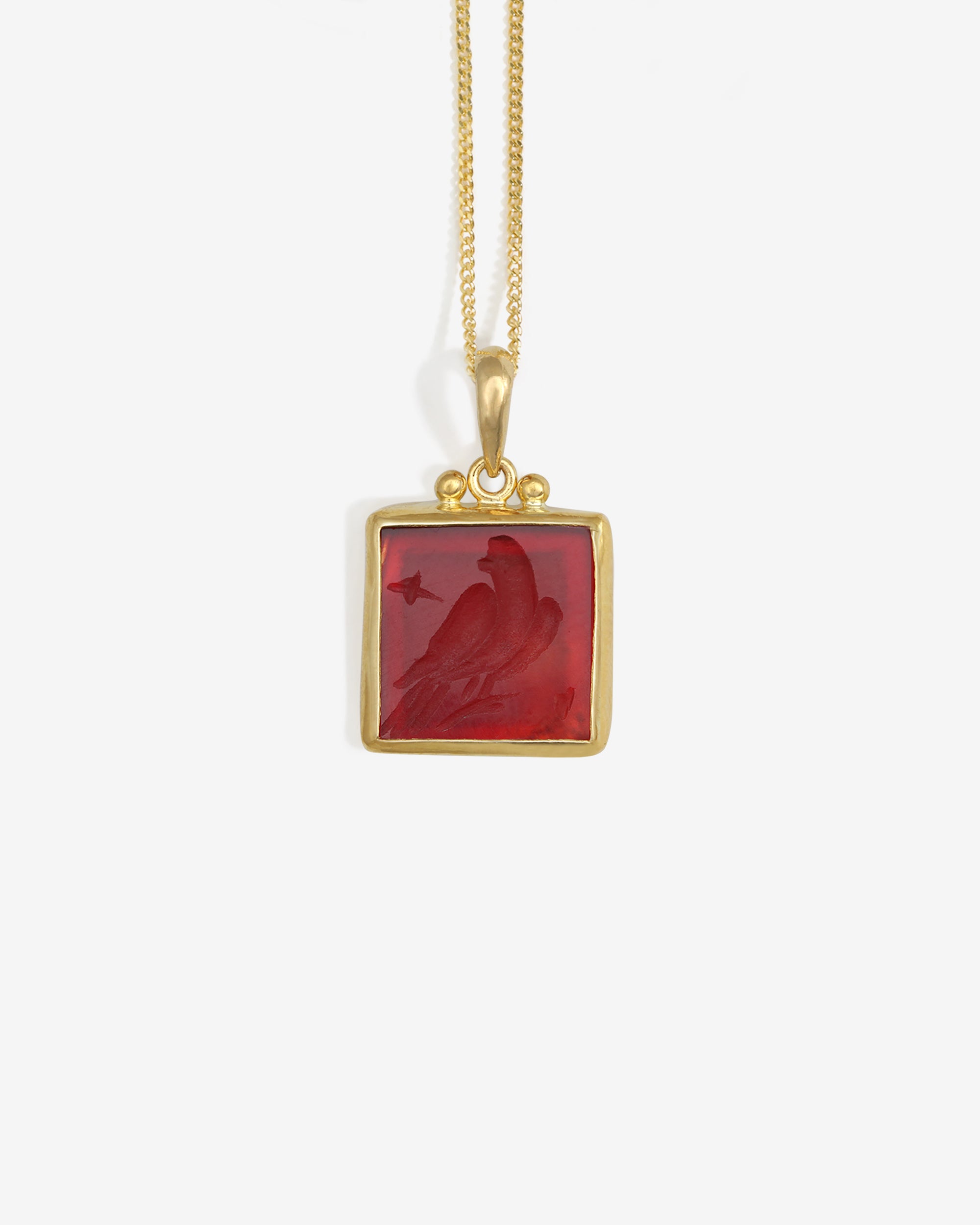 Anu Eagle Necklace Carnelian Solid Gold