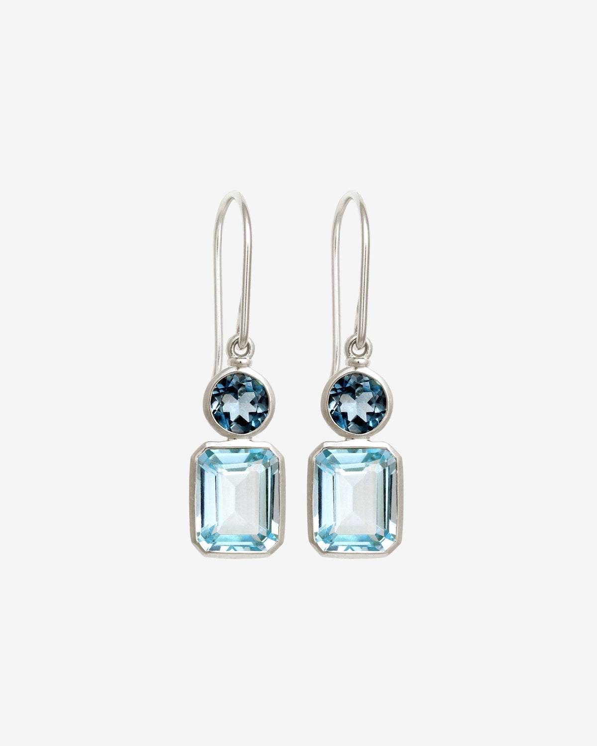 Aqua Earrings Silver set with topaz