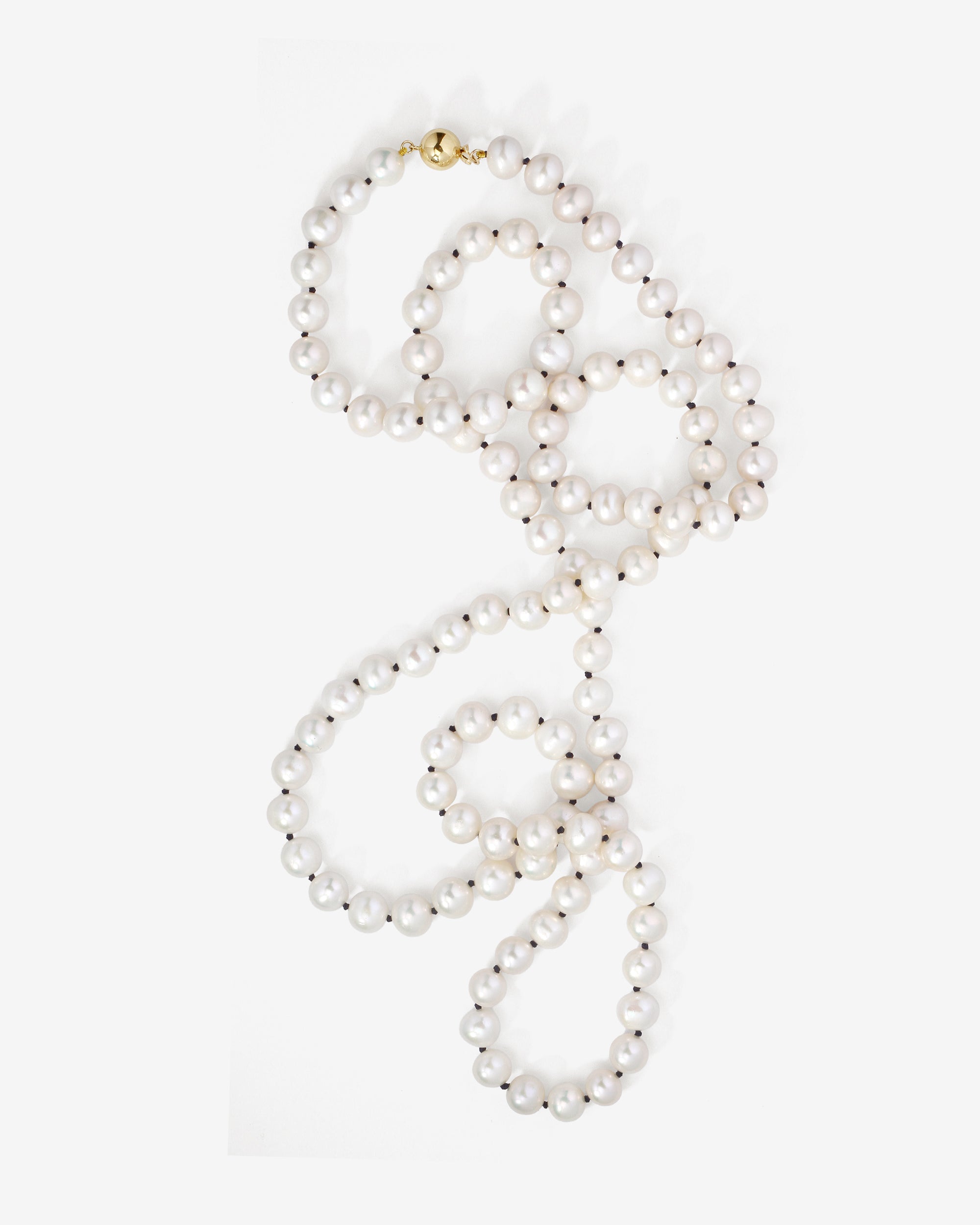 Aris Pearl Beaded Necklace Solid Gold
