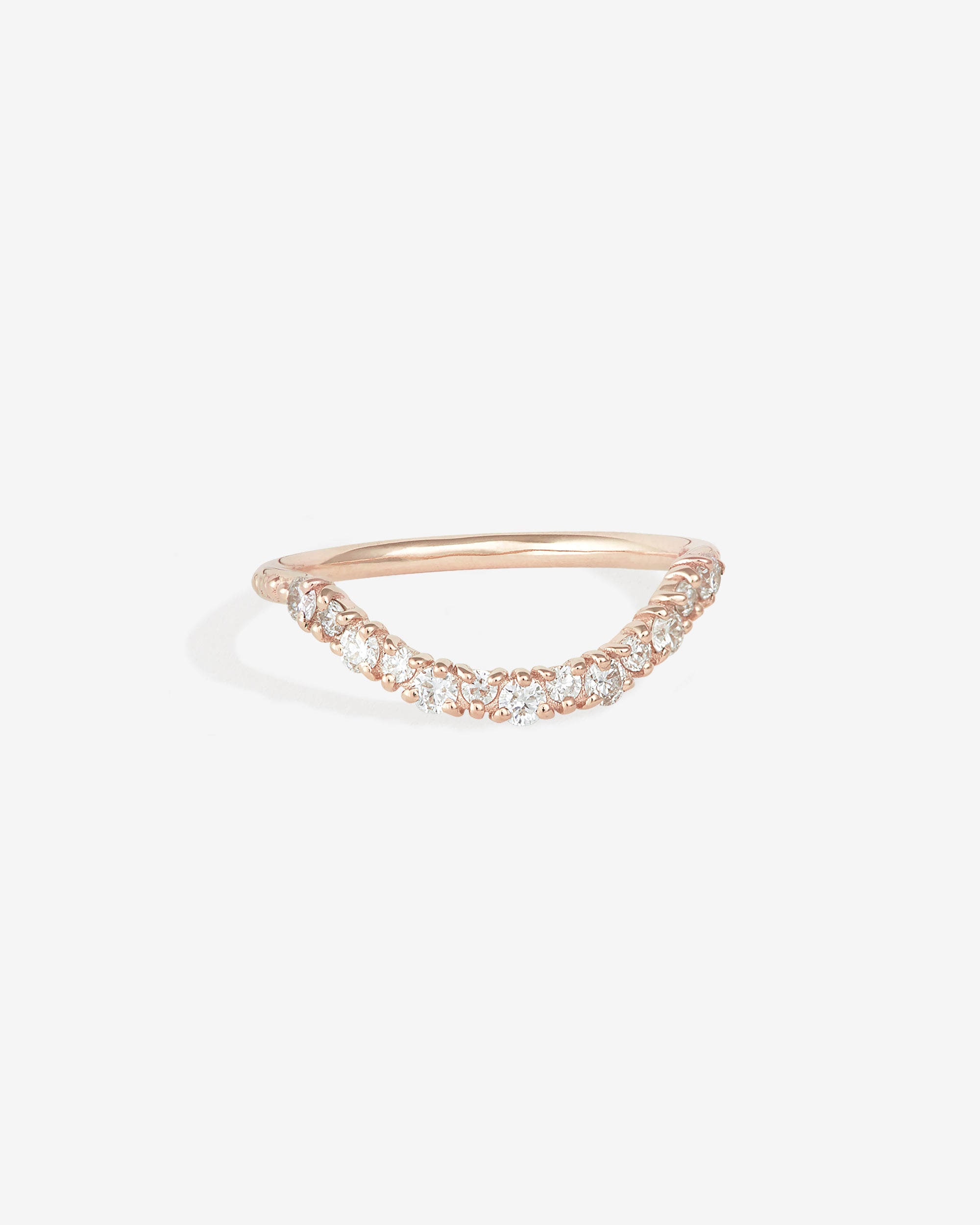 Asteria Arch Ring Round Diamond Rose Gold