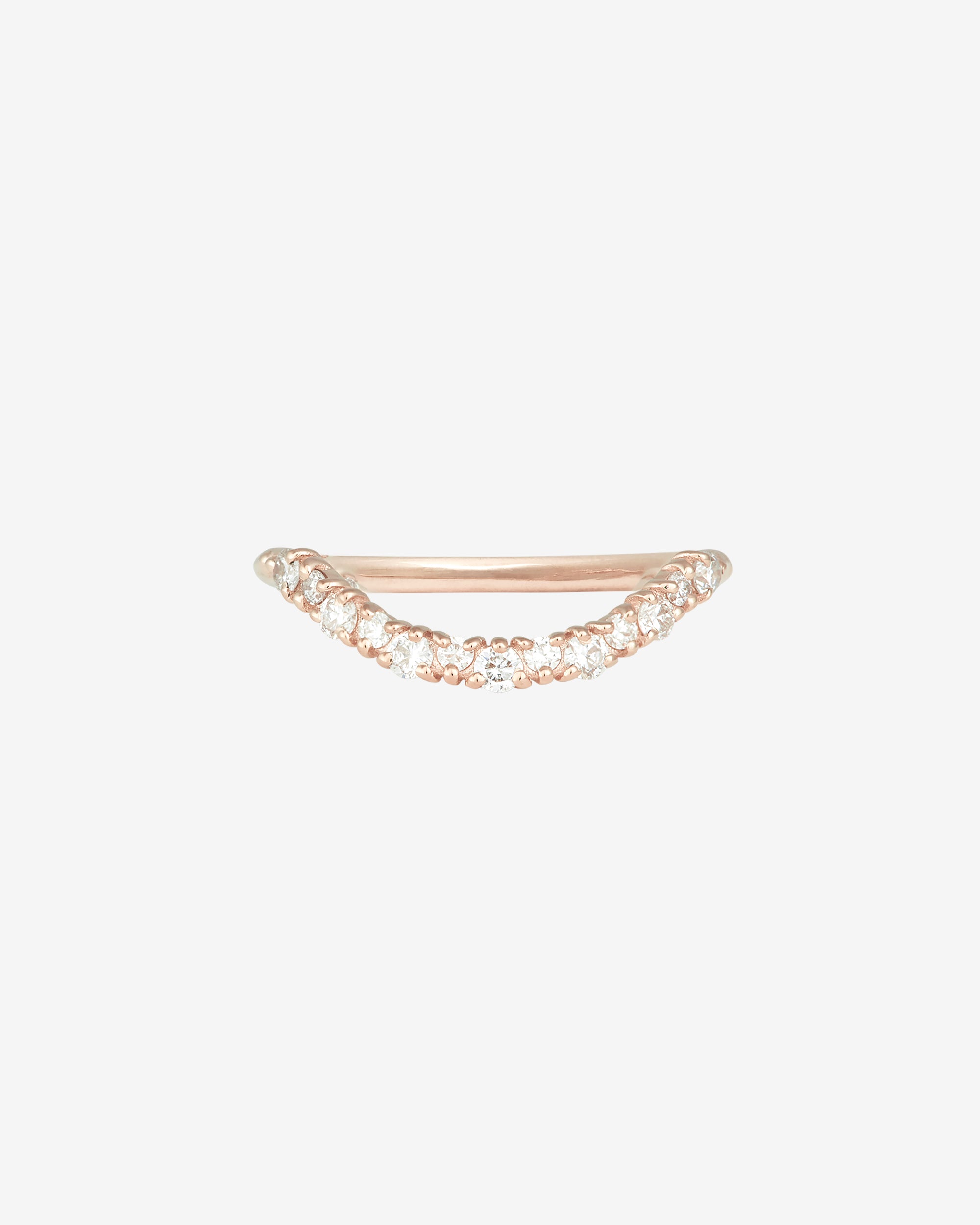 Asteria Arch Ring Round Diamond Rose Gold