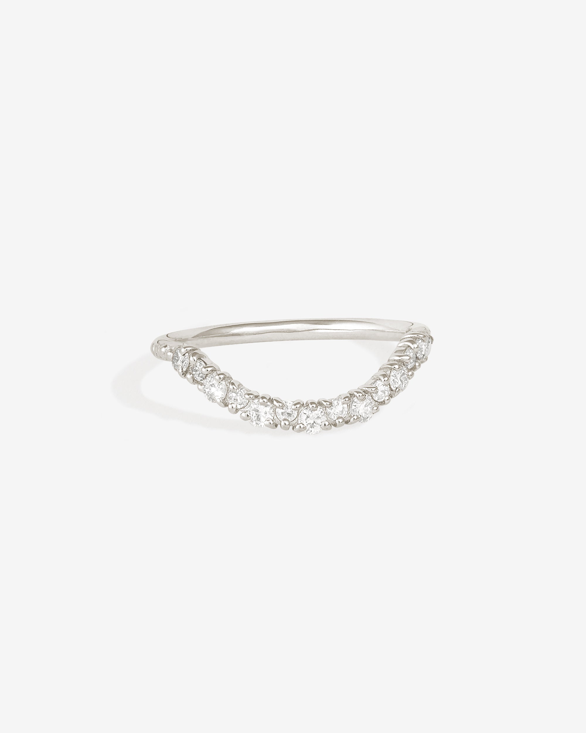 Asteria Arch Ring Round Diamond White Gold