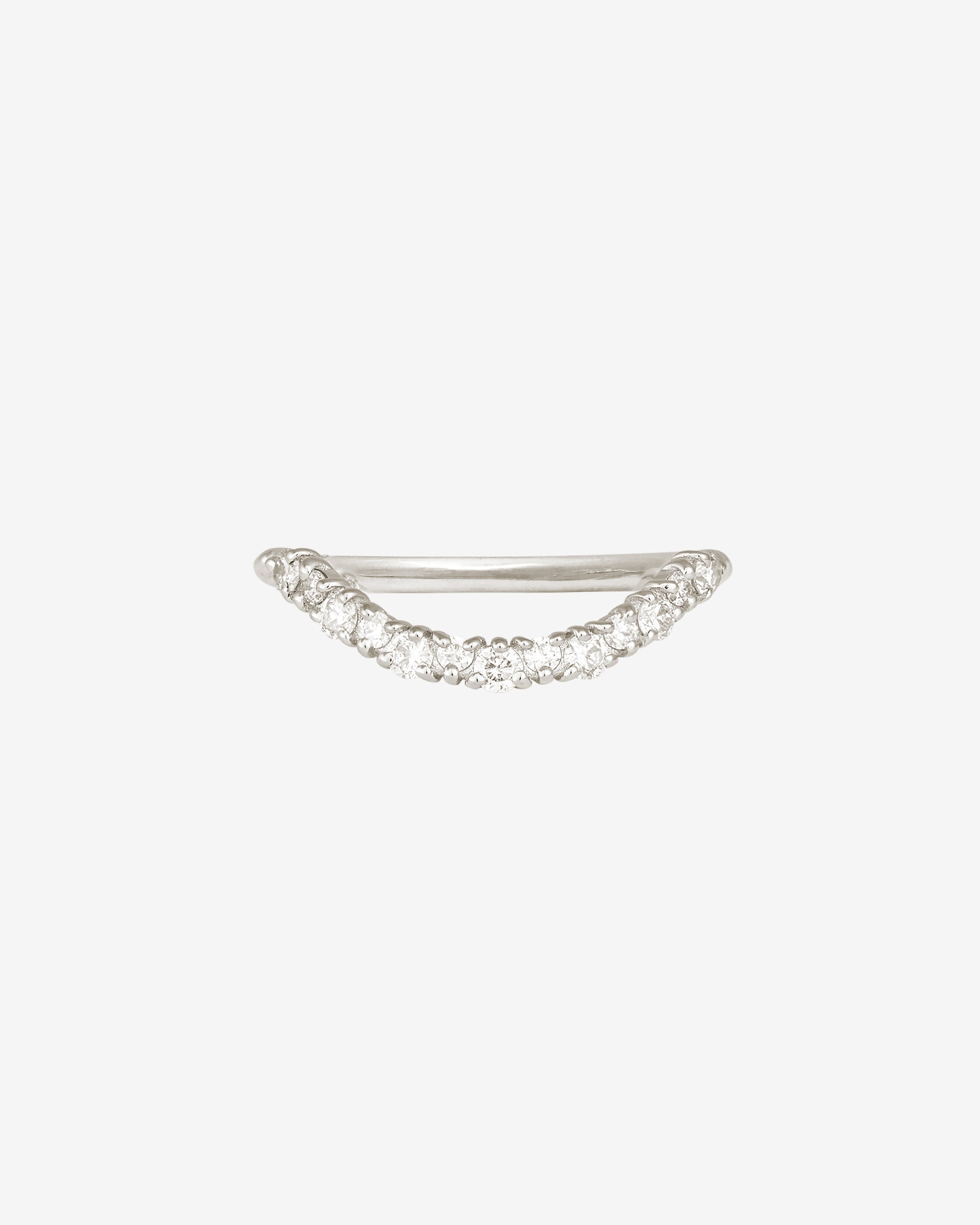 Asteria Arch Ring Round Diamond White Gold