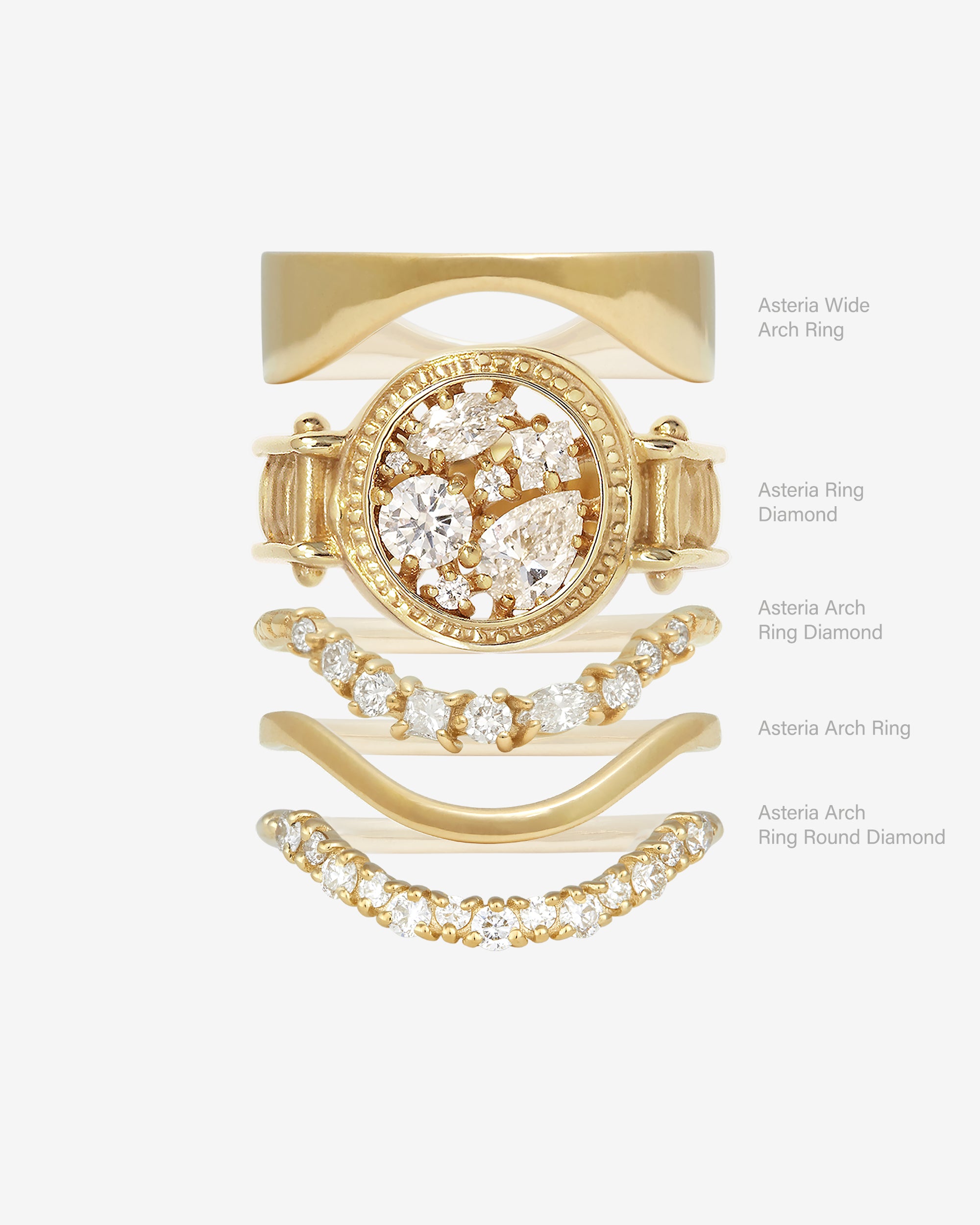 Asteria Arch Ring Solid Gold