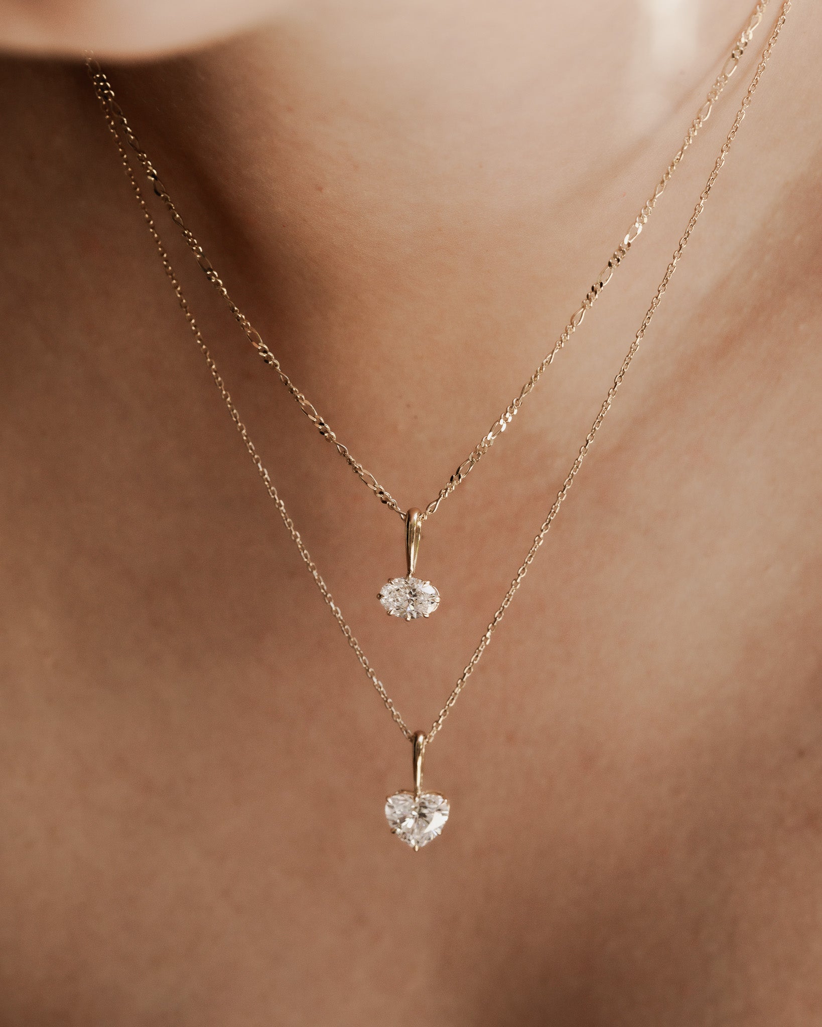 Astra Oval Pendant Diamond Solid Gold