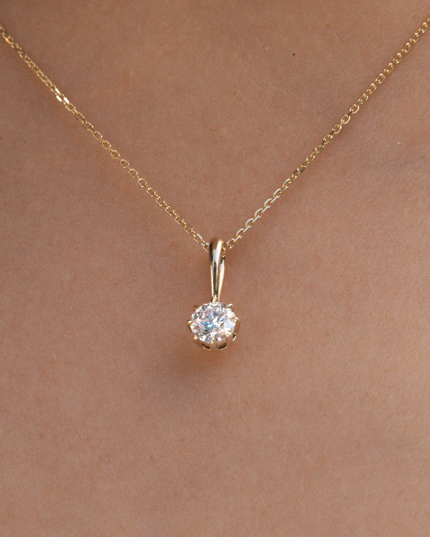 Astra Round Pendant 0.5ct Diamond Solid Gold