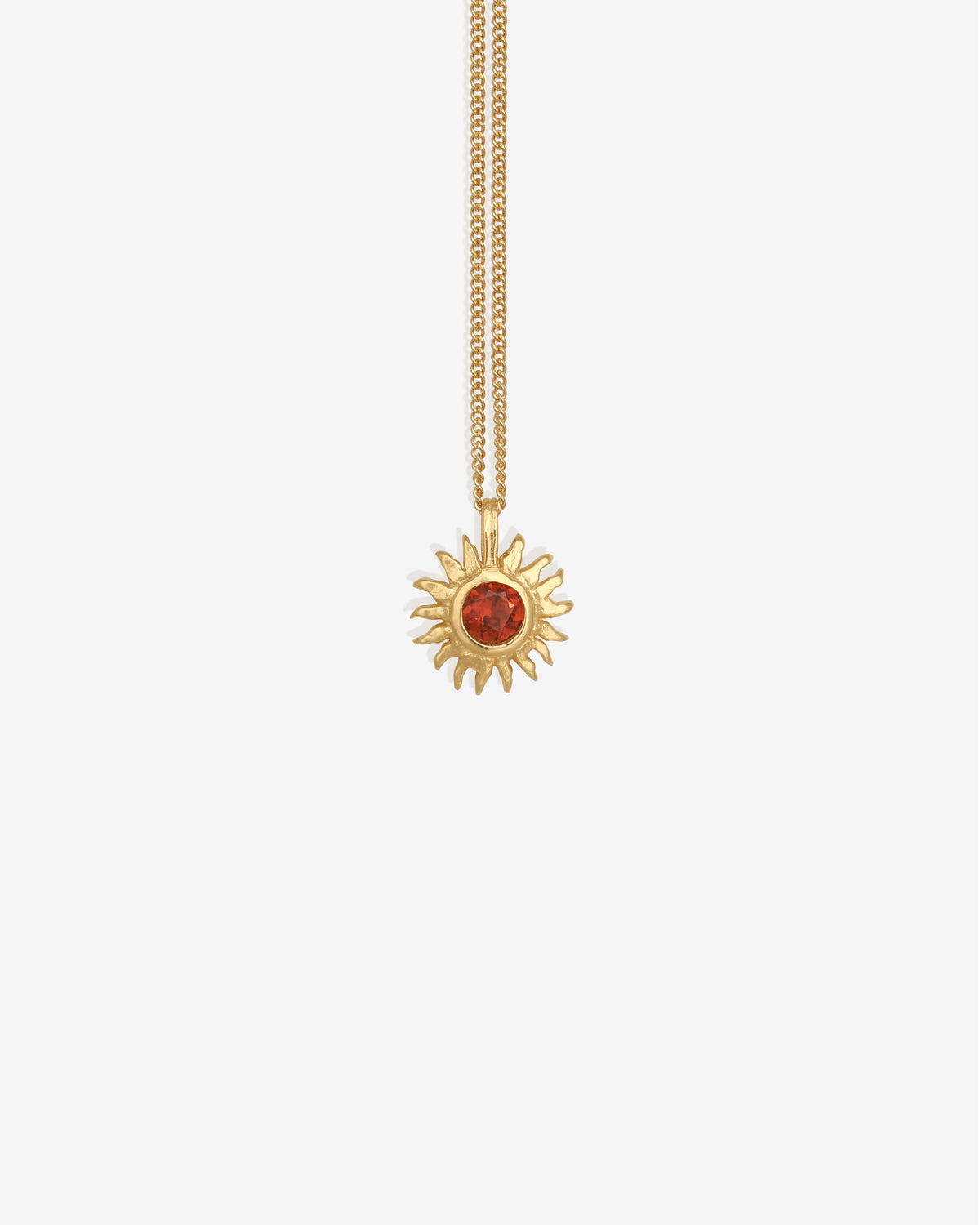 Aten Necklace Gold Vermeil set with garnet