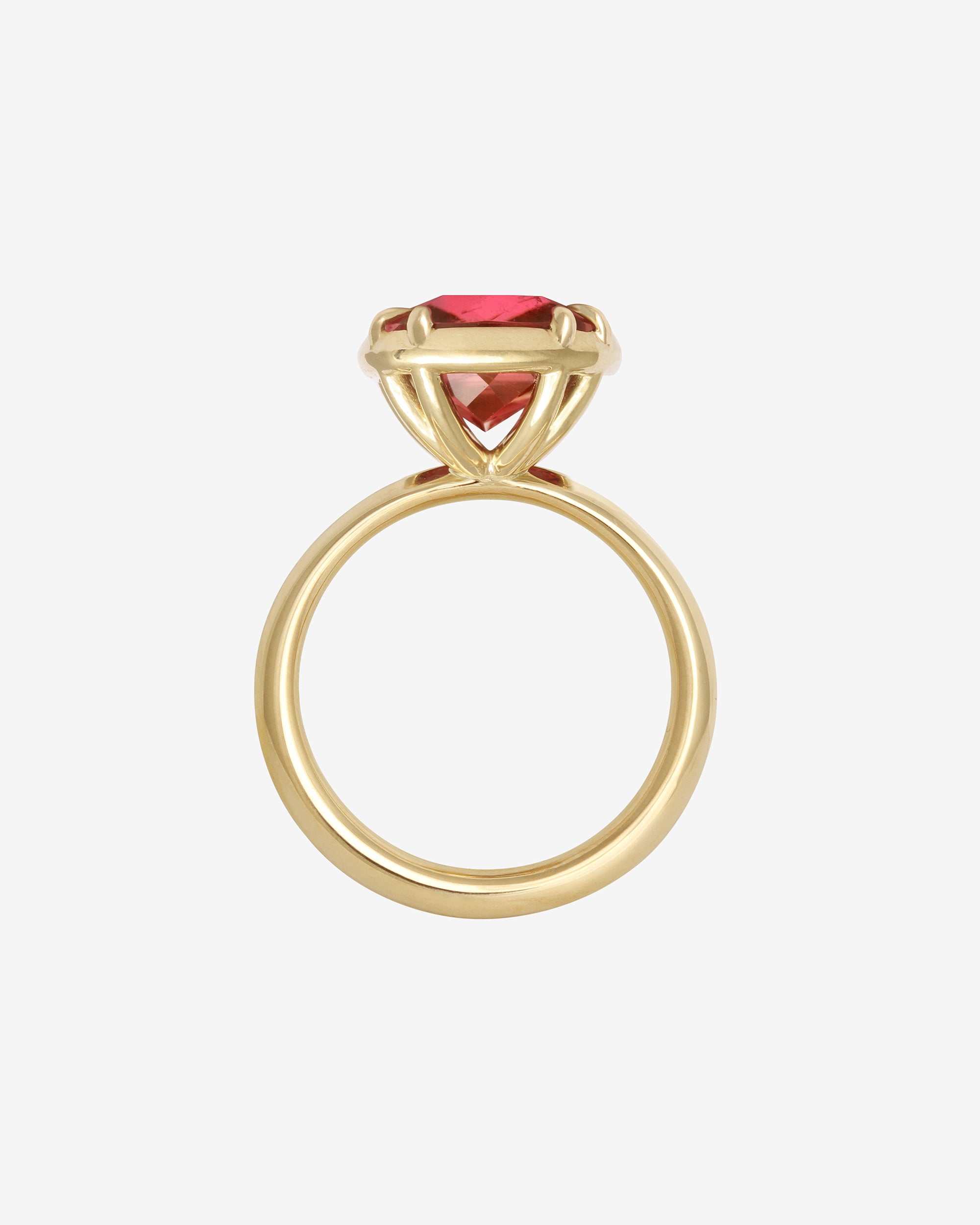 Azalea 4.2ct Rubellite Cushion Ring Solid Gold