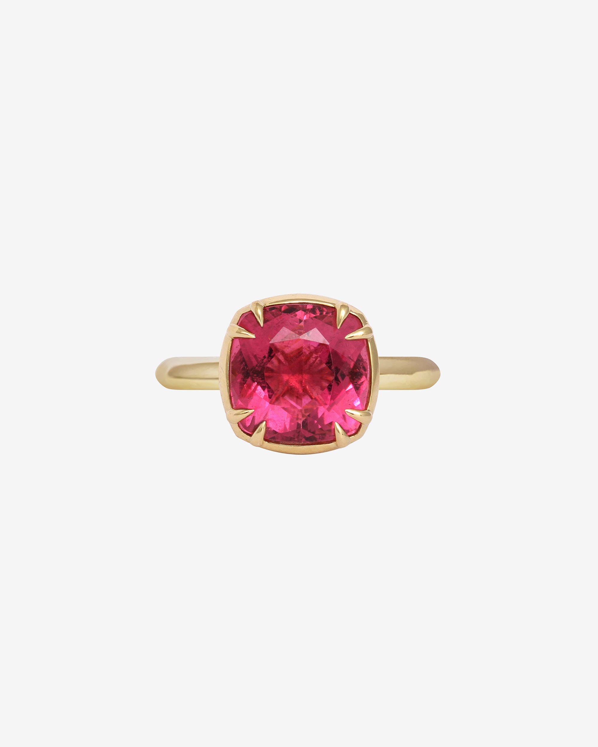 Azalea 3.25ct Rubellite Cushion Ring Solid Gold