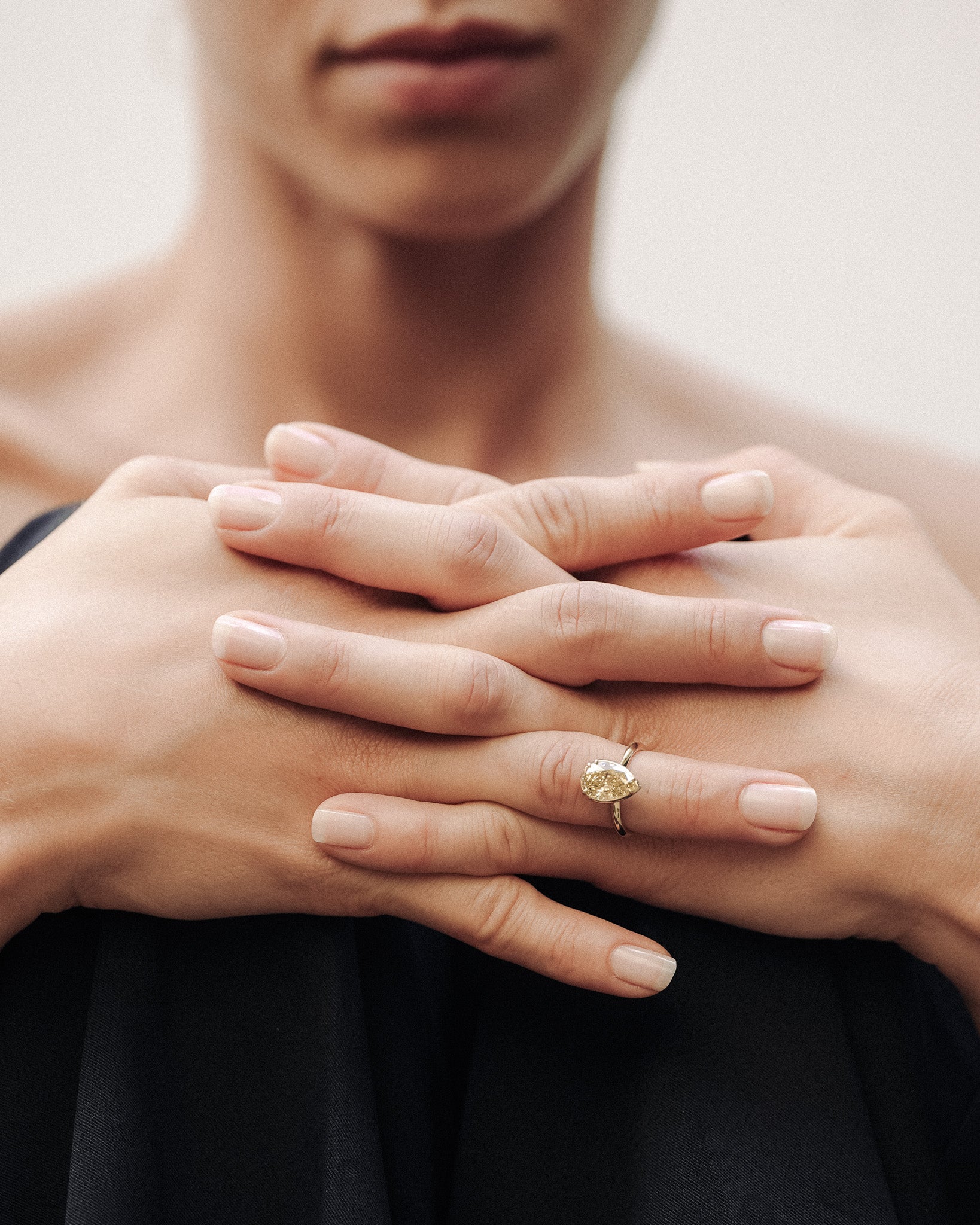 Azalea Ring 3ct Pear Cut Champagne Diamond Solid Gold