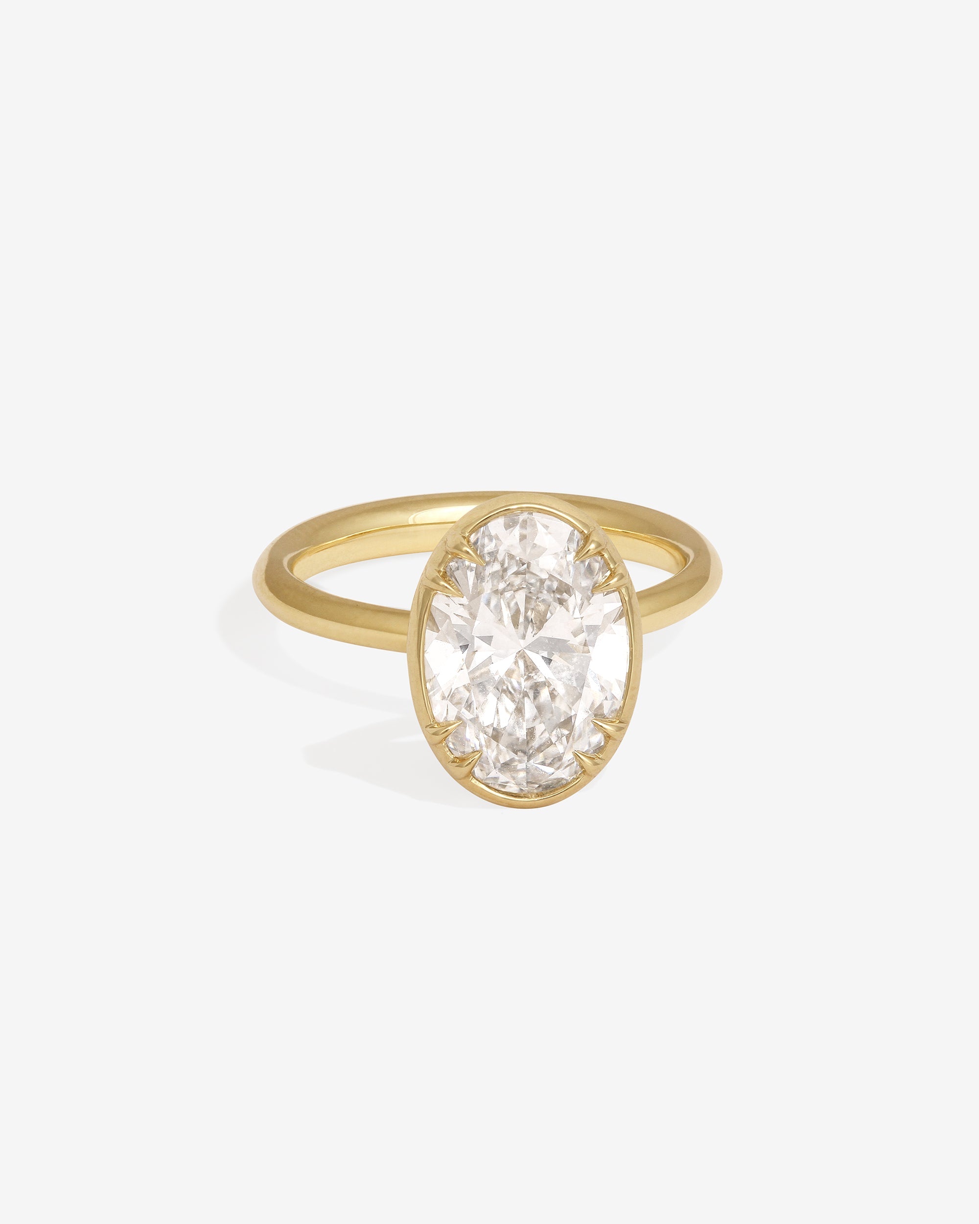 Azalea Ring 3ct Oval Cut White Diamond Solid Gold