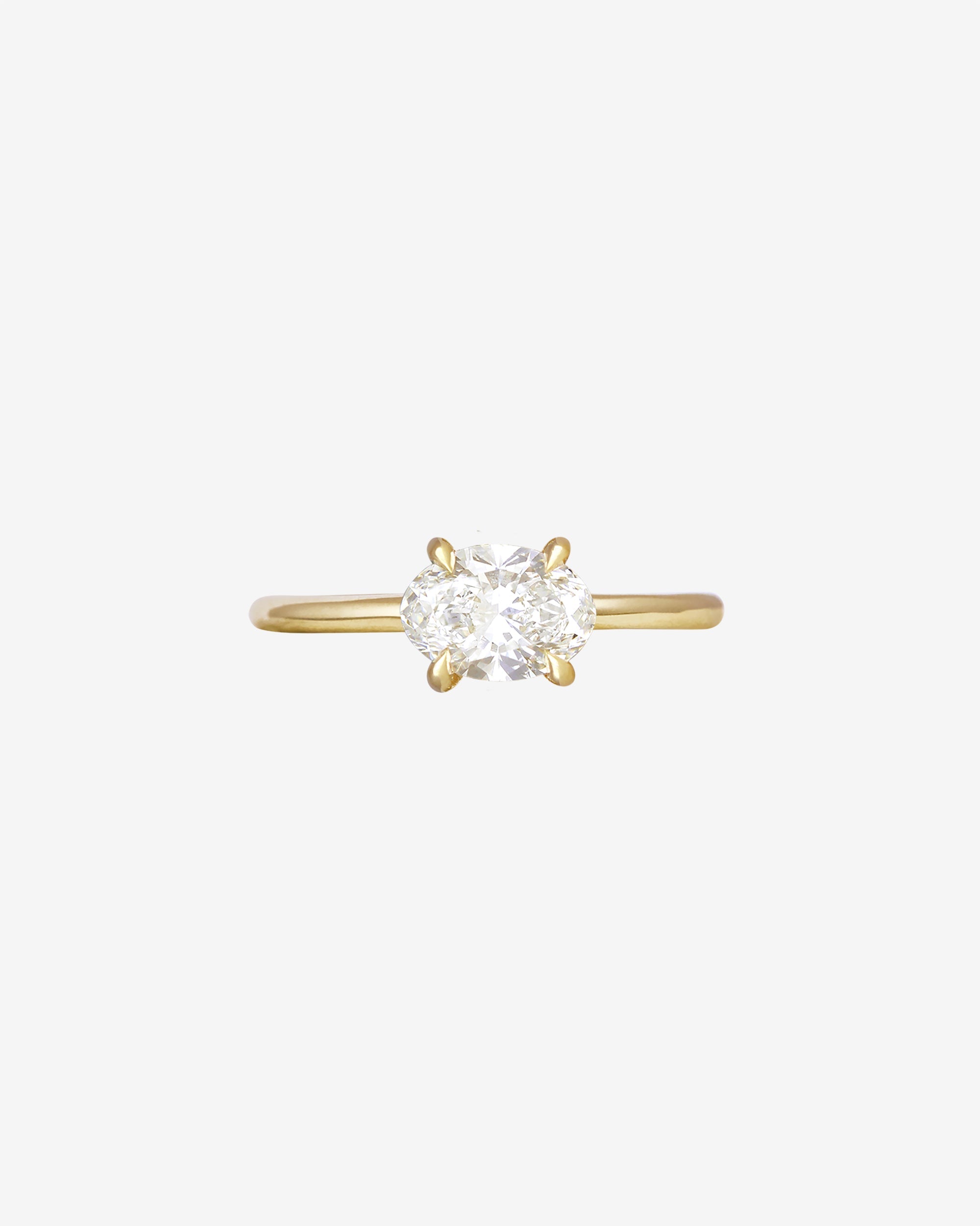 Adama Oval Ring Diamond Solitaire Solid Gold
