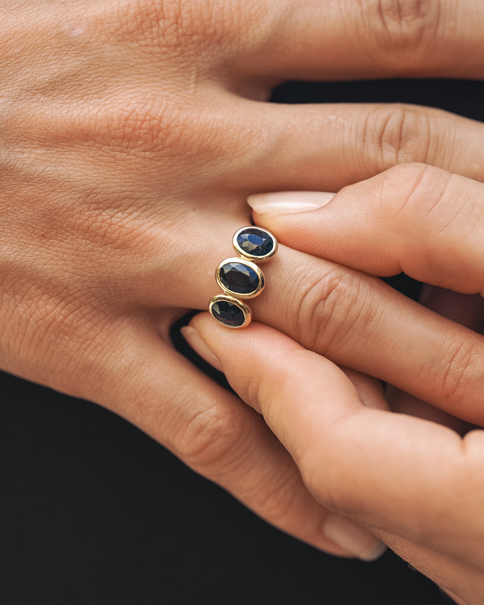 Beloved Trilogy Ring Spinel Solid Gold