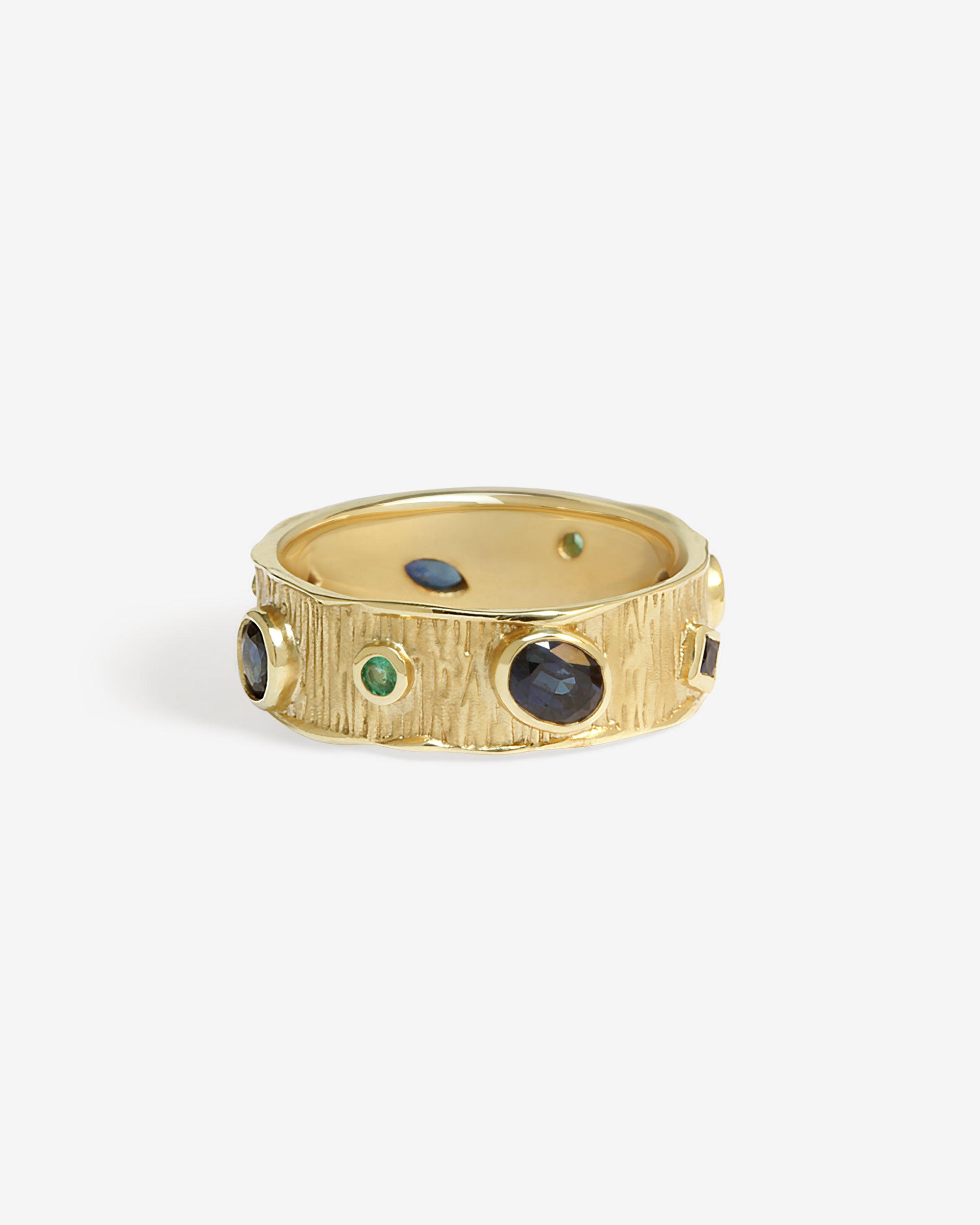Blessing Ring Sapphire Emerald Solid Gold