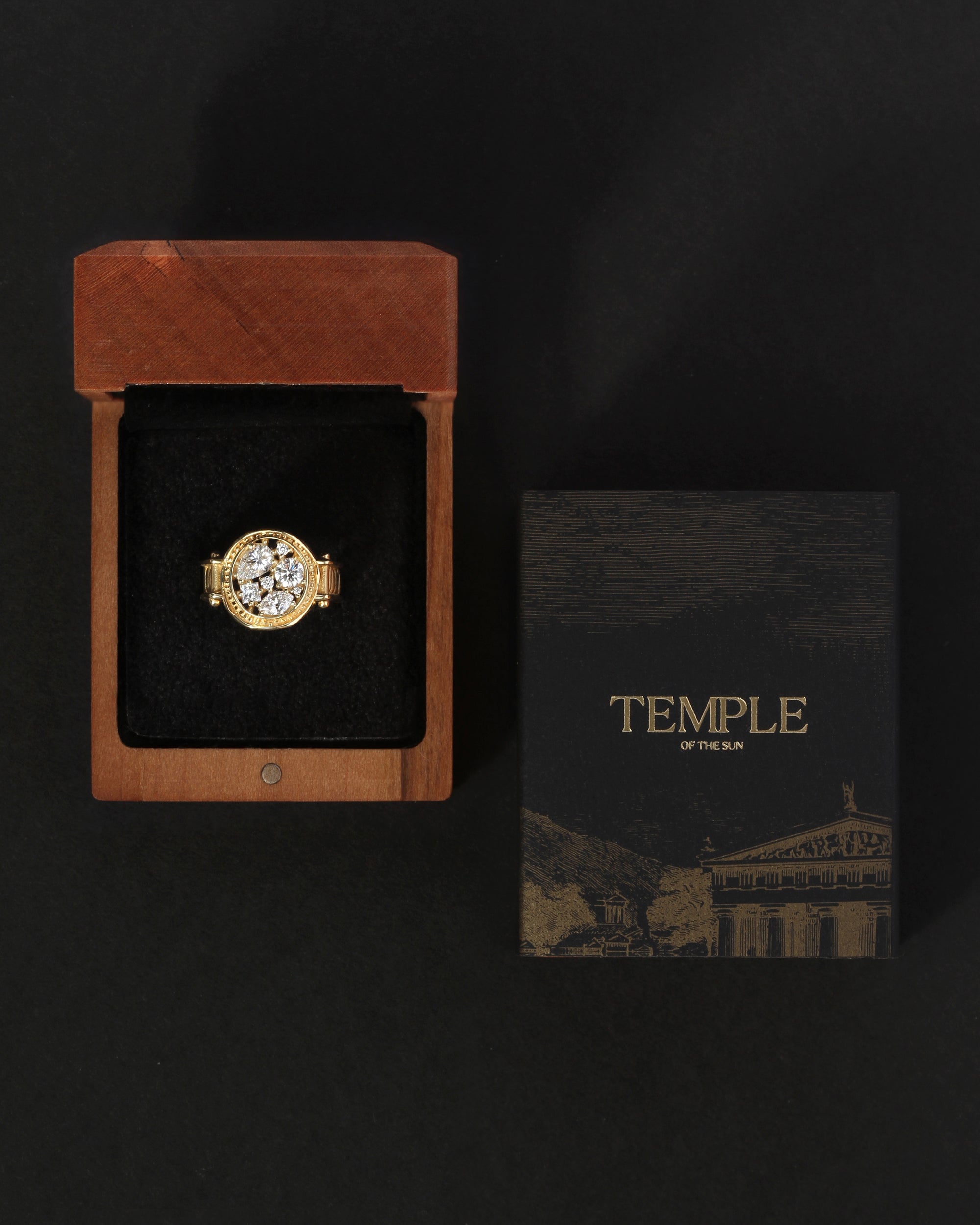 Mosaic Ring Square Diamond Solid Gold
