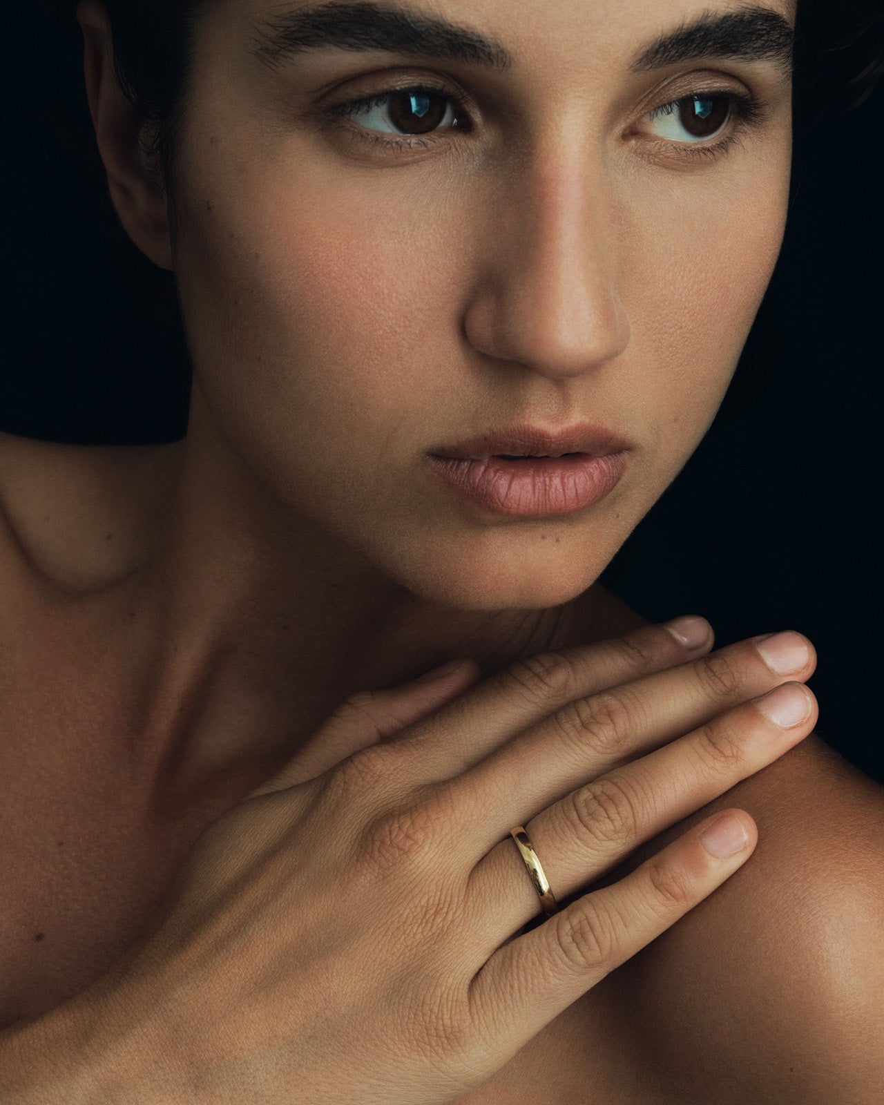 Chevron 3mm Ring Polished Solid Gold