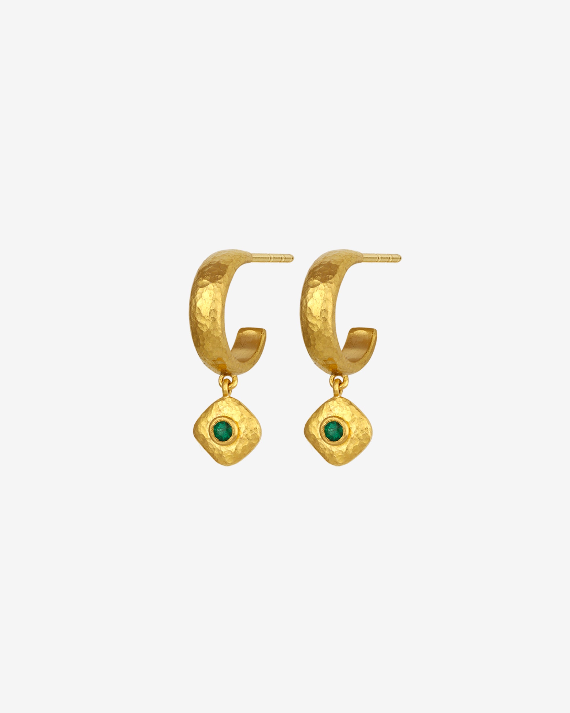 Capri Earrings Emerald Solid Gold