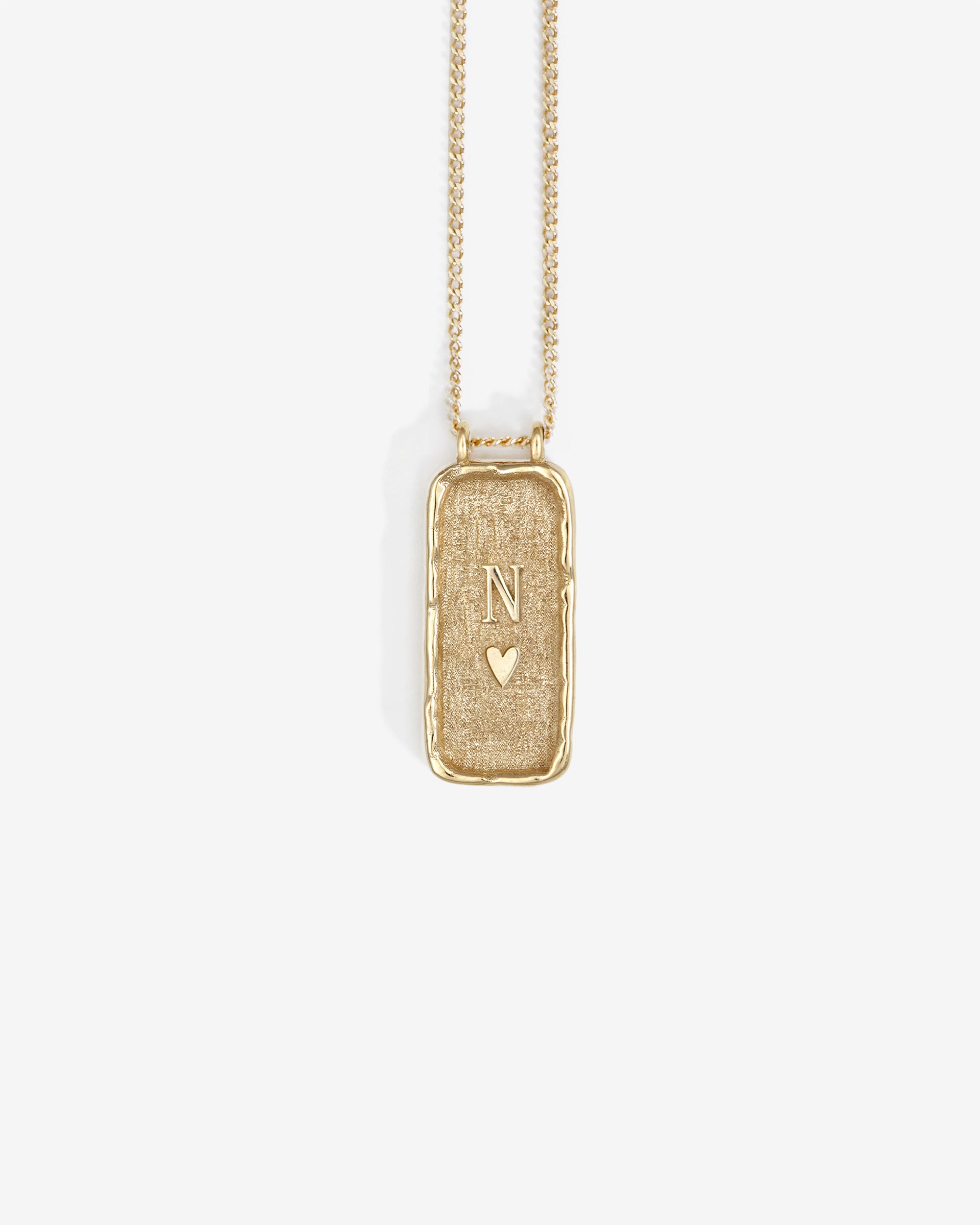 Bespoke Cartouche Initial Necklace Solid Gold