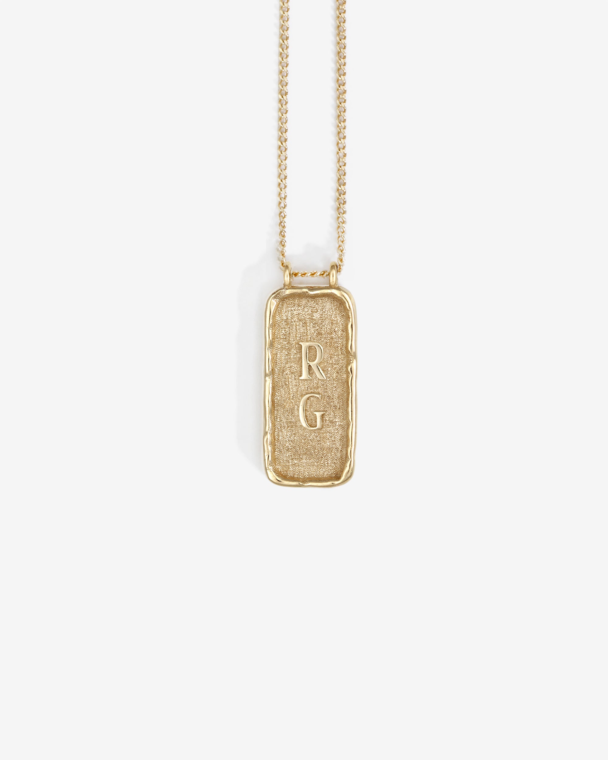 Bespoke Cartouche Initial Necklace Solid Gold