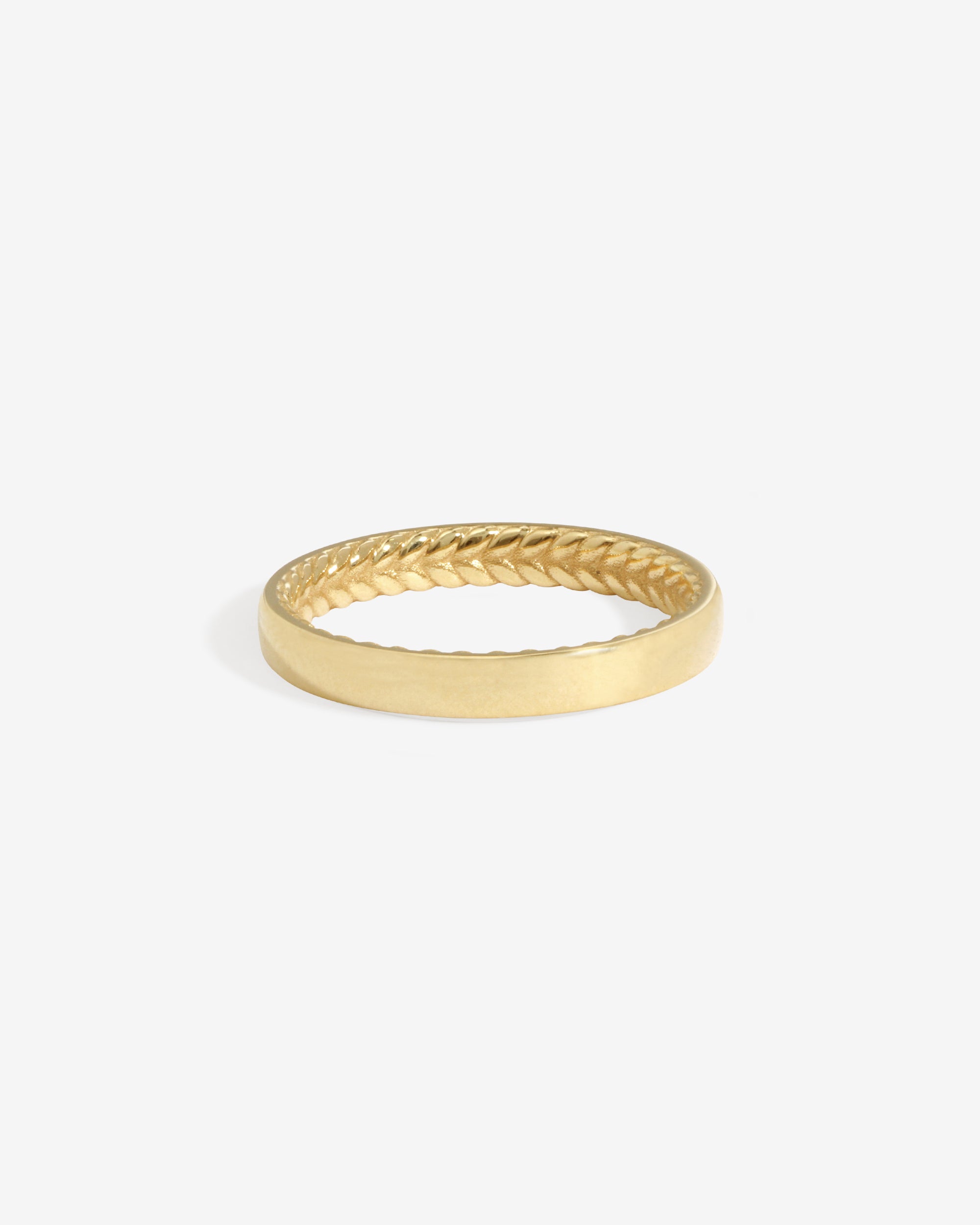 Chevron 3mm Ring Polished Solid Gold
