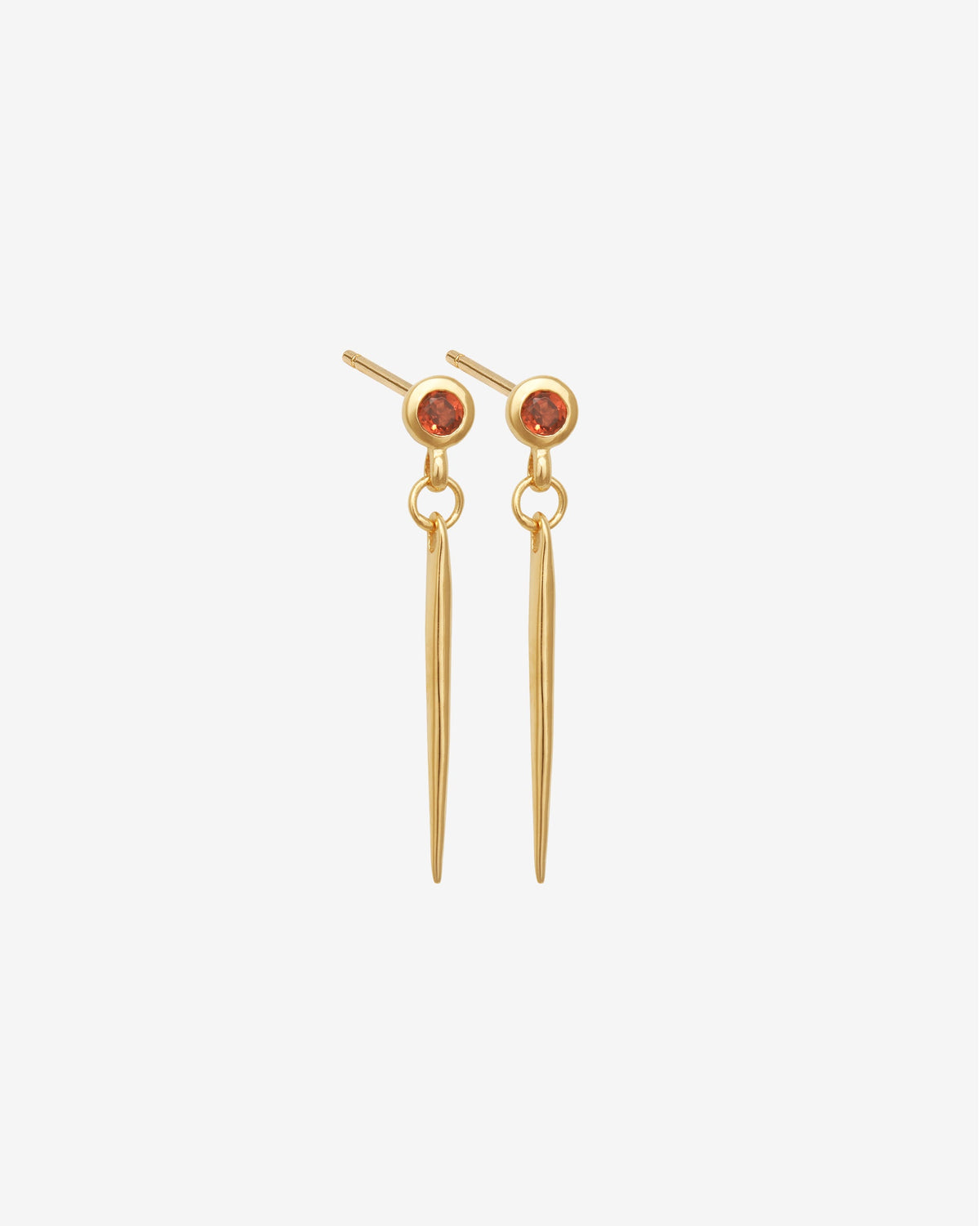 Cinder Earrings Gold Vermeil set with garnet